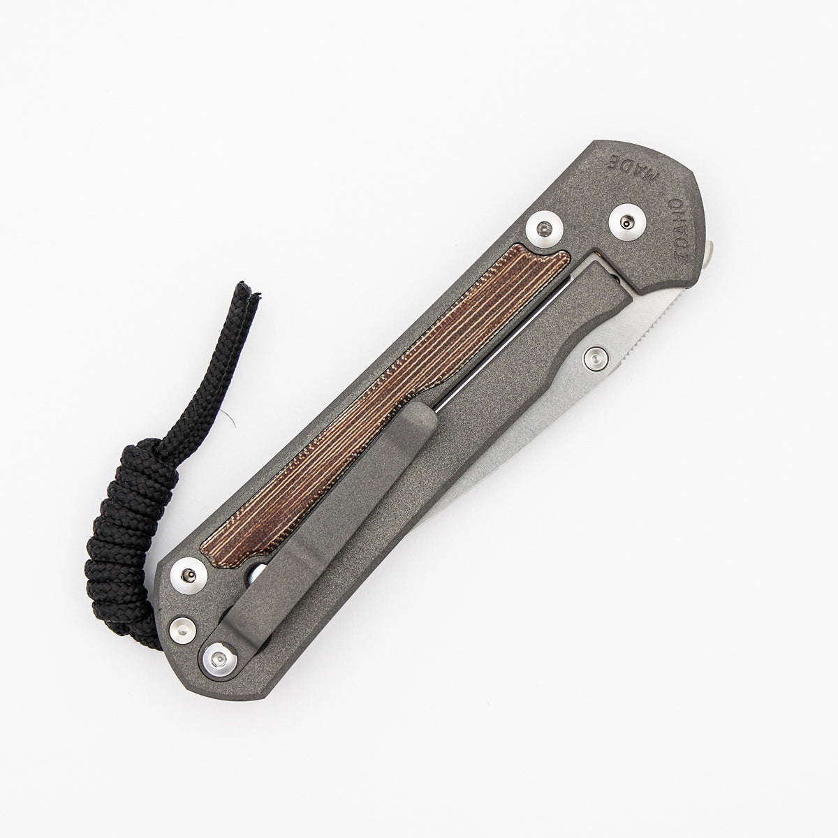 Large Sebenza 31 - Natural Canvas Micarta Inlay - Polished Drop Point CPM MagnaCut Blade - Silver Single Thumb Lug