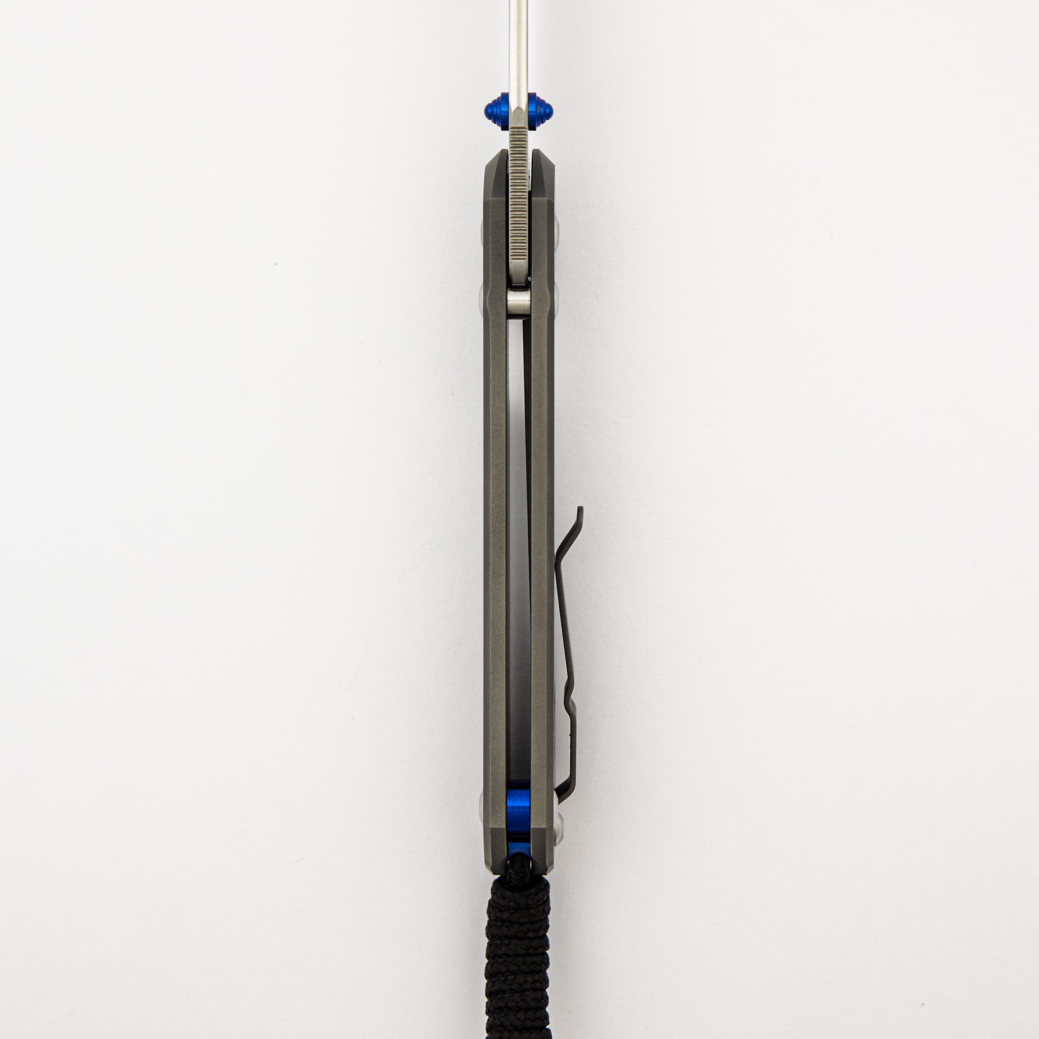 Large Sebenza 31 - Glass Blasted - Drop Point CPM MagnaCut Blade - Blue Double Thumb Lugs