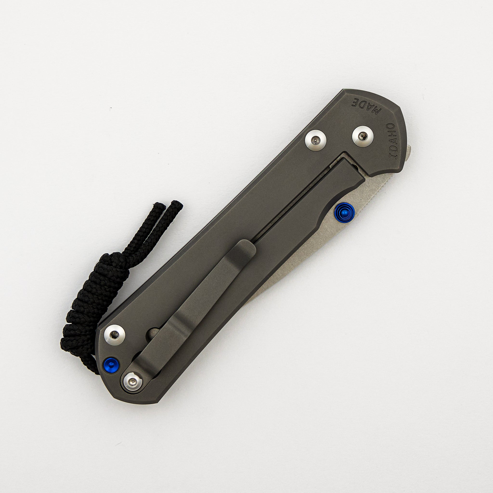 Large Sebenza 31 - Glass Blasted - Drop Point CPM MagnaCut Blade - Blue Double Thumb Lugs
