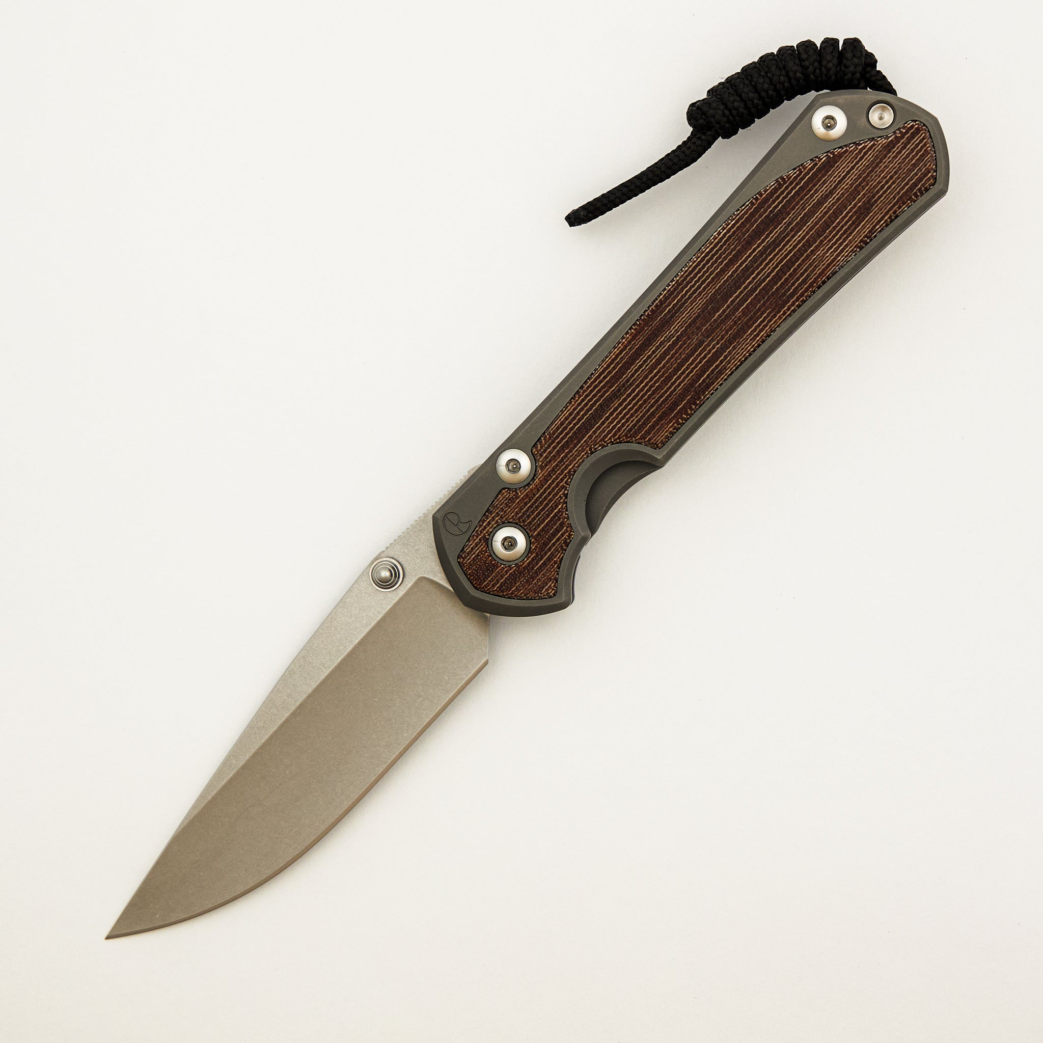 Large Sebenza 31 - Natural Canvas Micarta Inlay - Drop Point CPM MagnaCut Blade - Glass Blasted - Silver Double Thumb Lugs