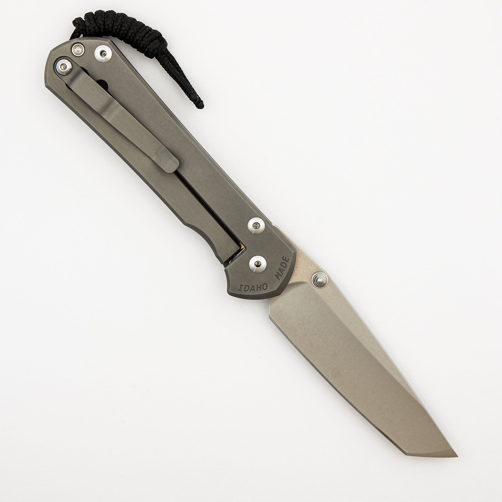 Large Sebenza 31 - Glass Blasted - Tanto CPM MagnaCut Blade - Silver Double Thumb Lugs