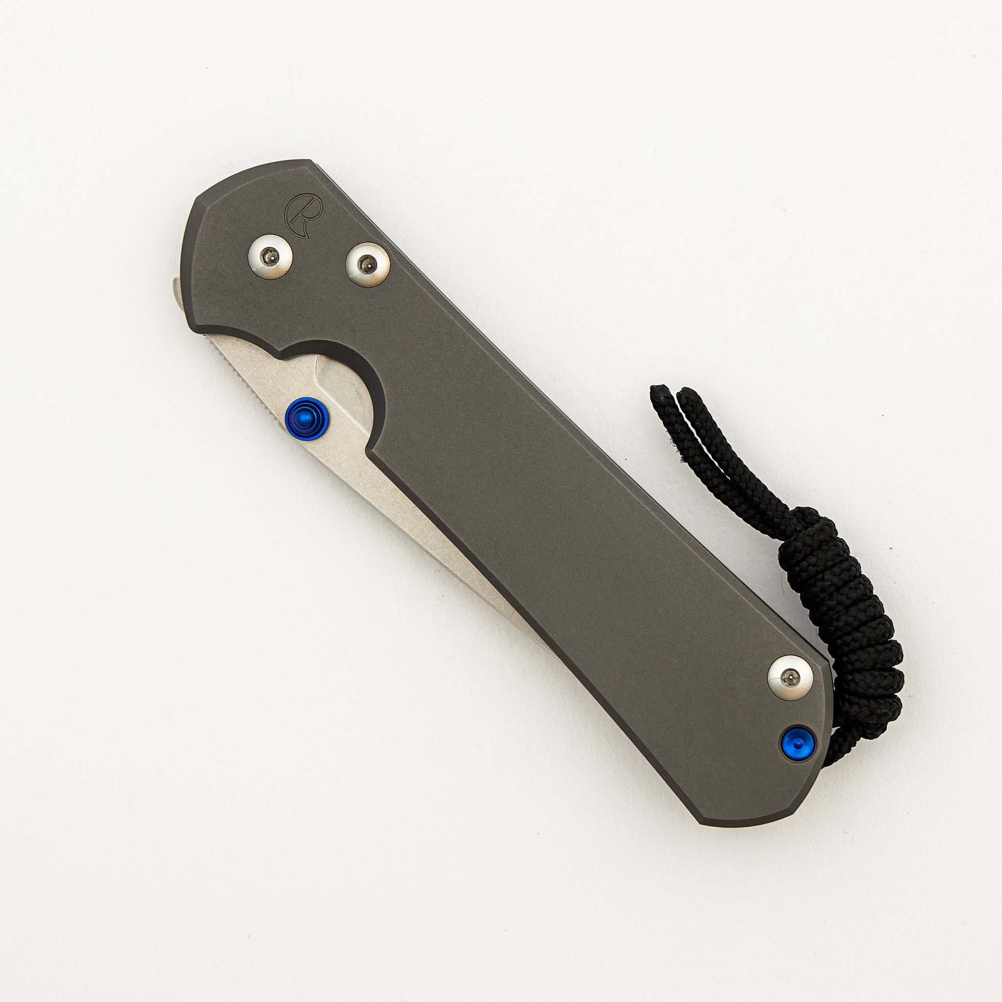 Large Sebenza 31 - Tanto CPM MagnaCut Blade - Glass Blasted - MIM Clip - Blue Double Lugs