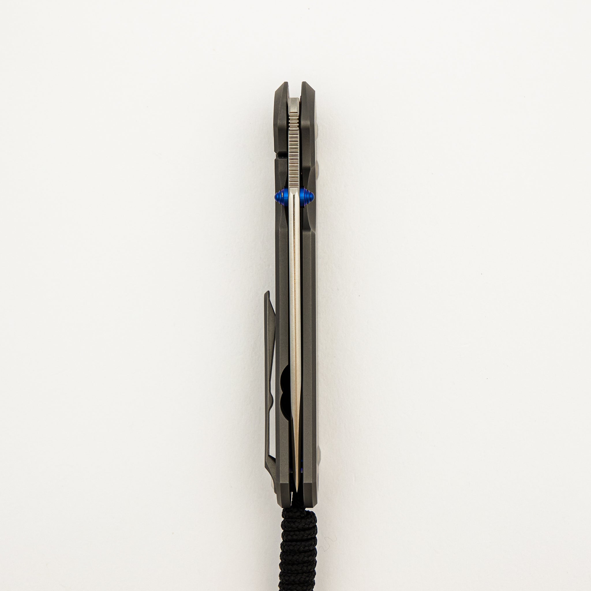 Large Sebenza 31 - Tanto CPM MagnaCut Blade - Glass Blasted - MIM Clip - Blue Double Lugs