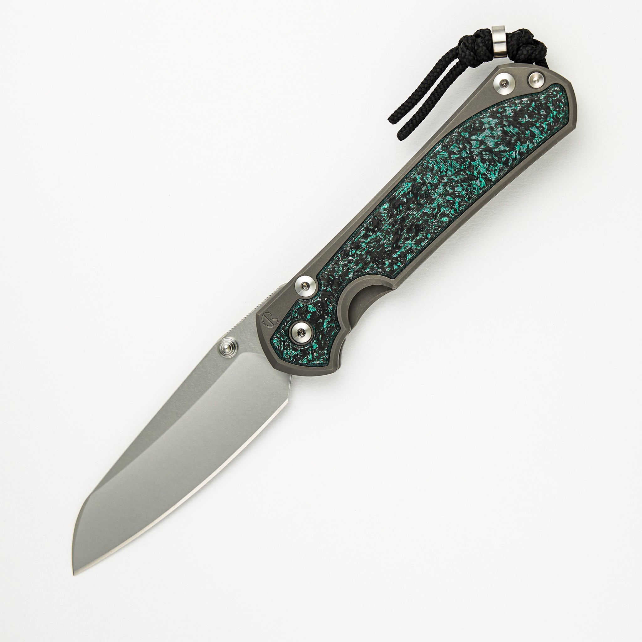 R1 Invitational - Chris Reeve Large Sebenza 31 - Teal Magnetic CarboTi Inlays - Insingo CPM MagnaCut Blade - Silver Double Thumb Lugs