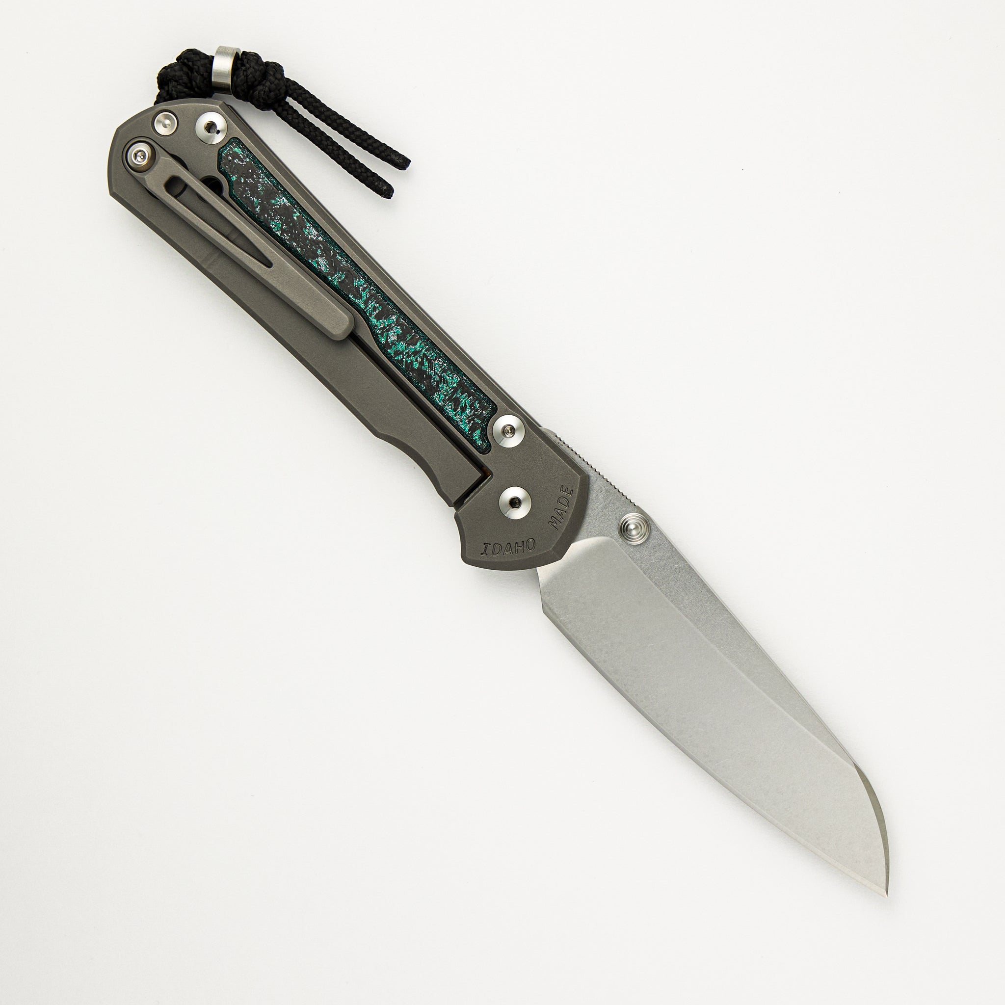 R1 Invitational - Chris Reeve Large Sebenza 31 - Teal Magnetic CarboTi Inlays - Insingo CPM MagnaCut Blade - Silver Double Thumb Lugs
