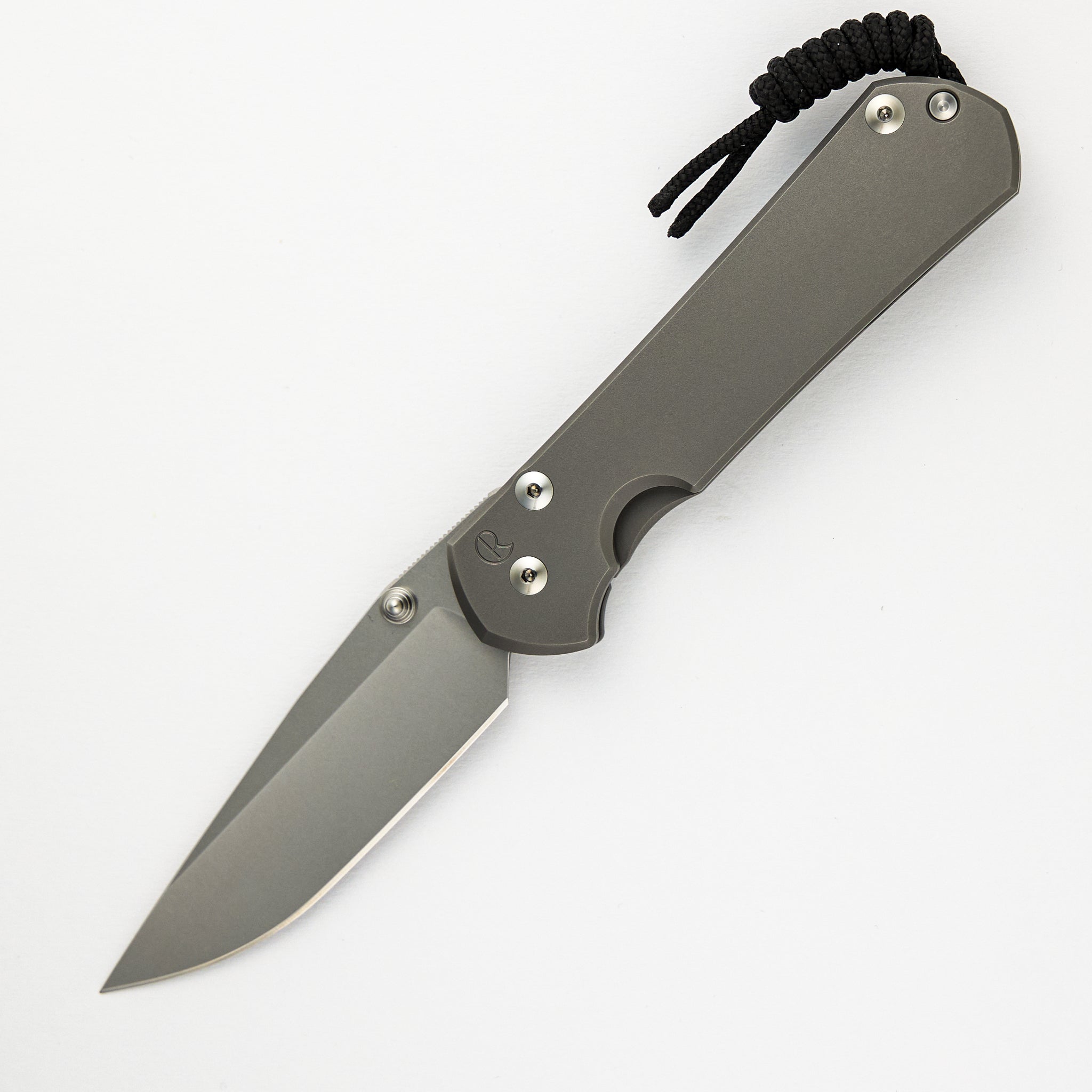 Chris Reeve Large Sebenza 31 - Glass Blasted - Drop Point CPM MagnaCut Blade - Silver Double Thumb Lugs