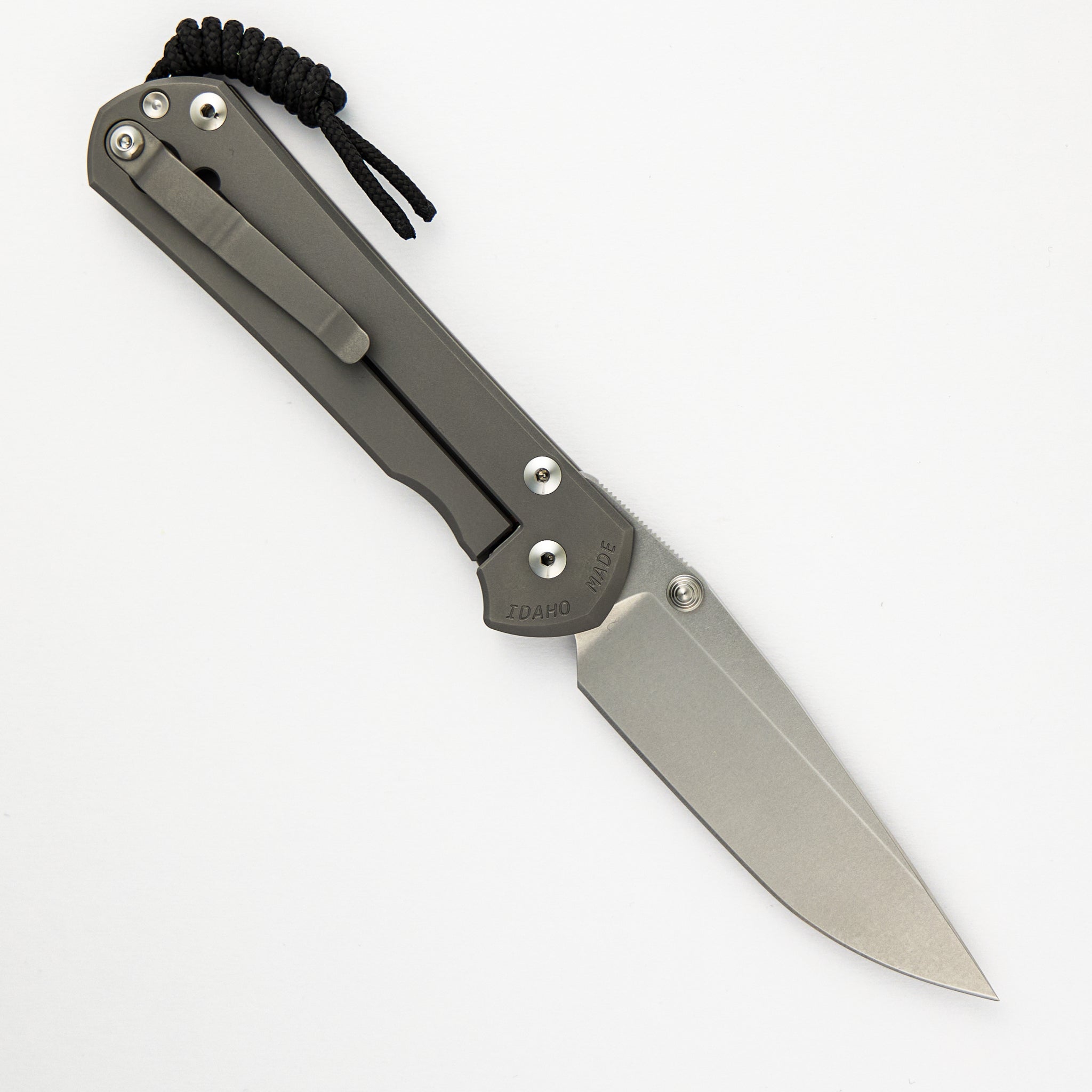 Chris Reeve Large Sebenza 31 - Glass Blasted - Drop Point CPM MagnaCut Blade - Silver Double Thumb Lugs