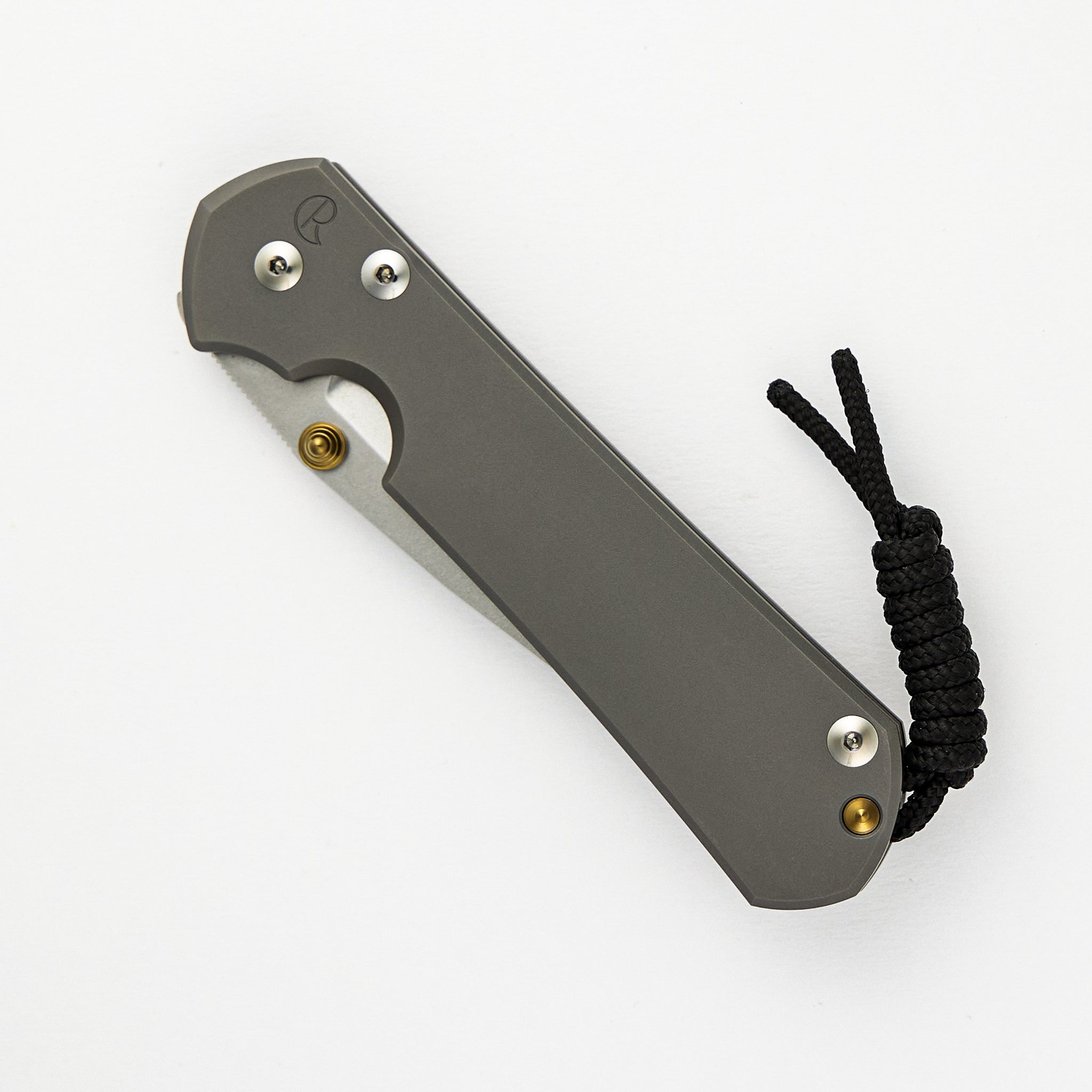 Chris Reeve Large Sebenza 31 - Glass Blasted - Drop Point CPM MagnaCut Blade - Gold Double Thumb Lugs