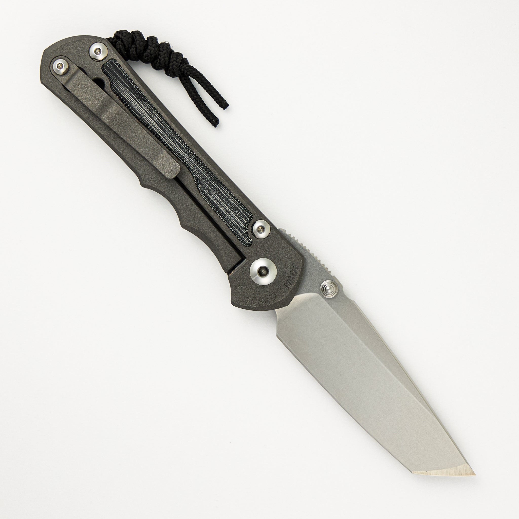 Large Inkosi - Tanto MagnaCut Blade - Black Canvas Micarta Inlays