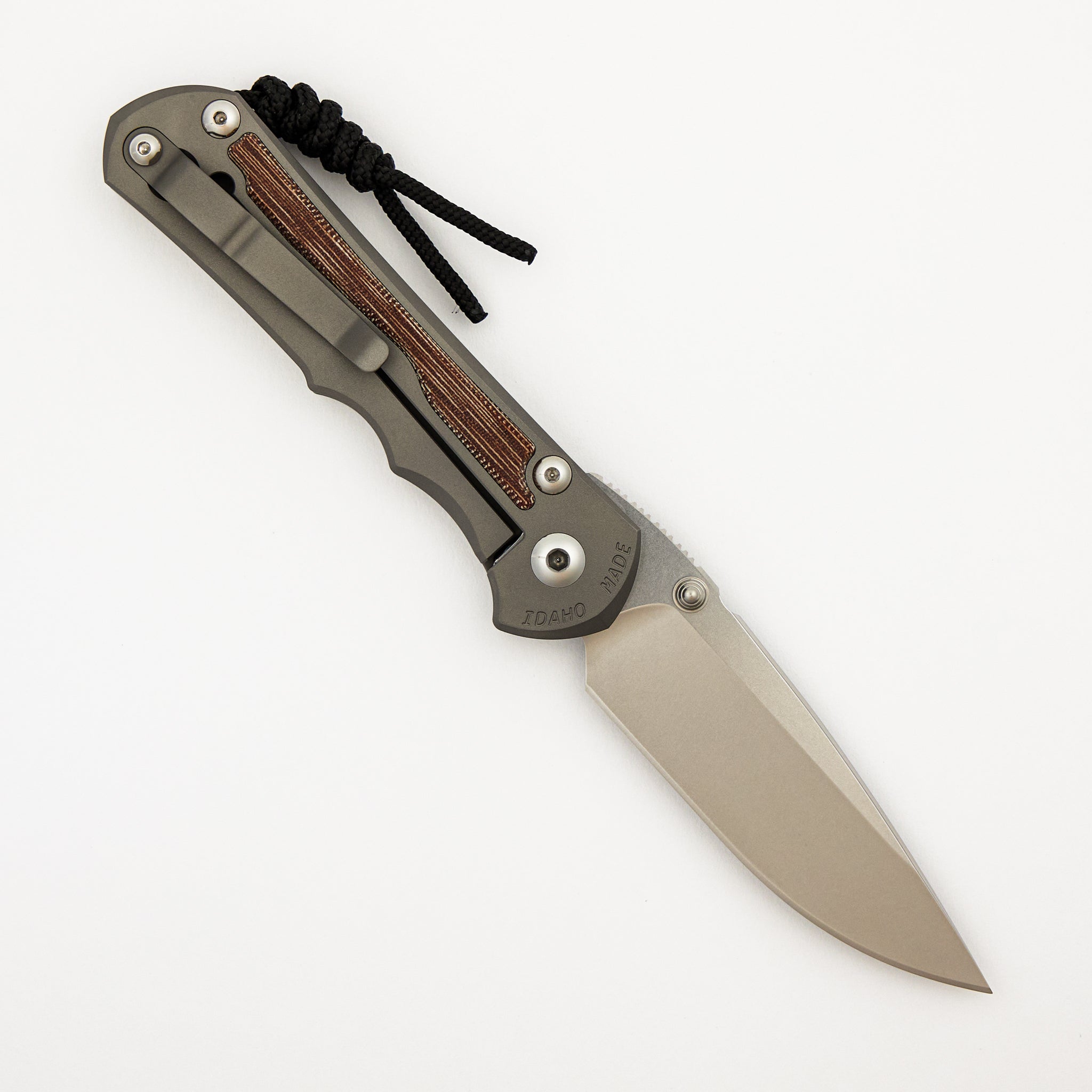 Large Inkosi - Drop Point CPM MagnaCut Blade - Glass Blasted - Natural Canvas Micarta Inlays