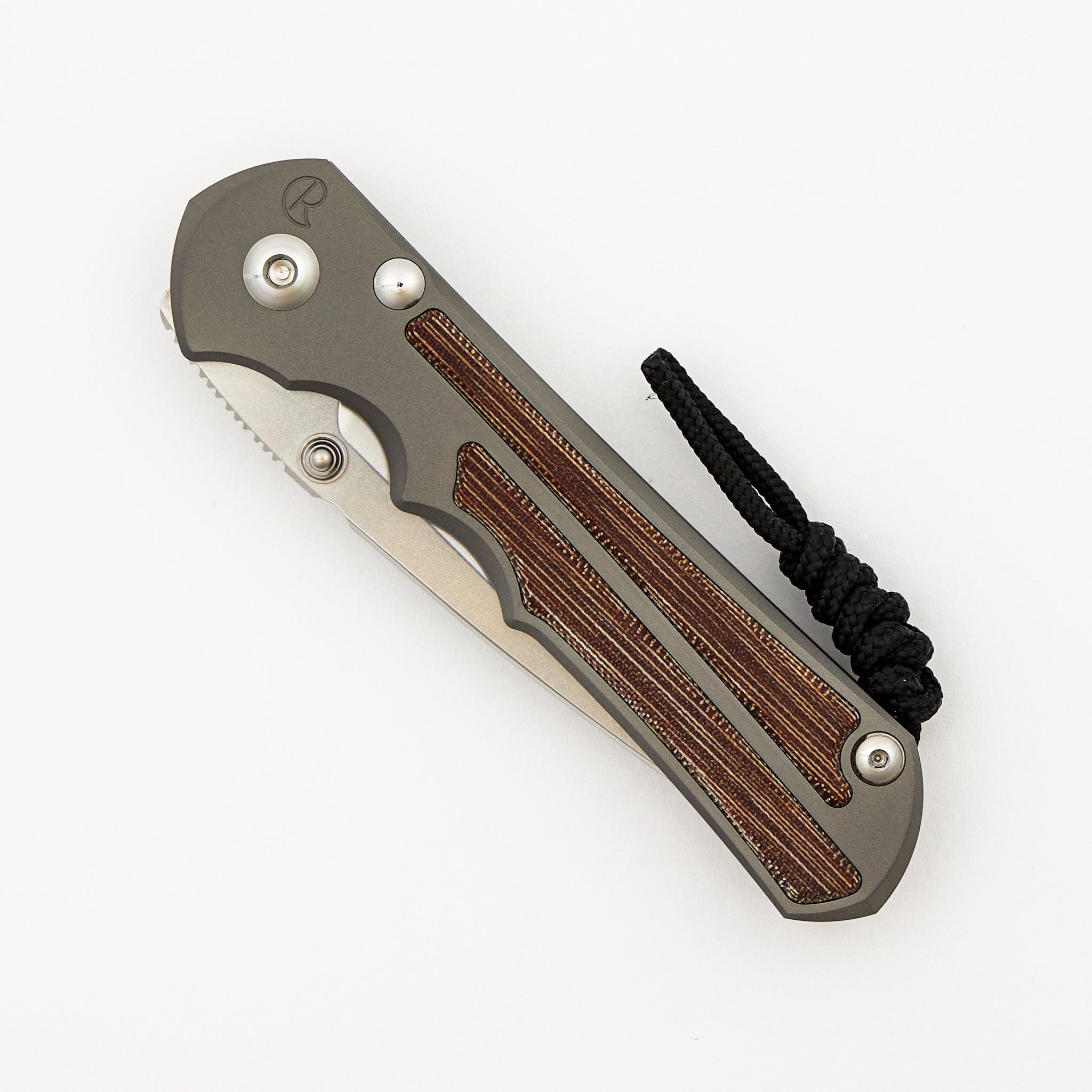 Large Inkosi - Drop Point CPM MagnaCut Blade - Glass Blasted - Natural Canvas Micarta Inlays