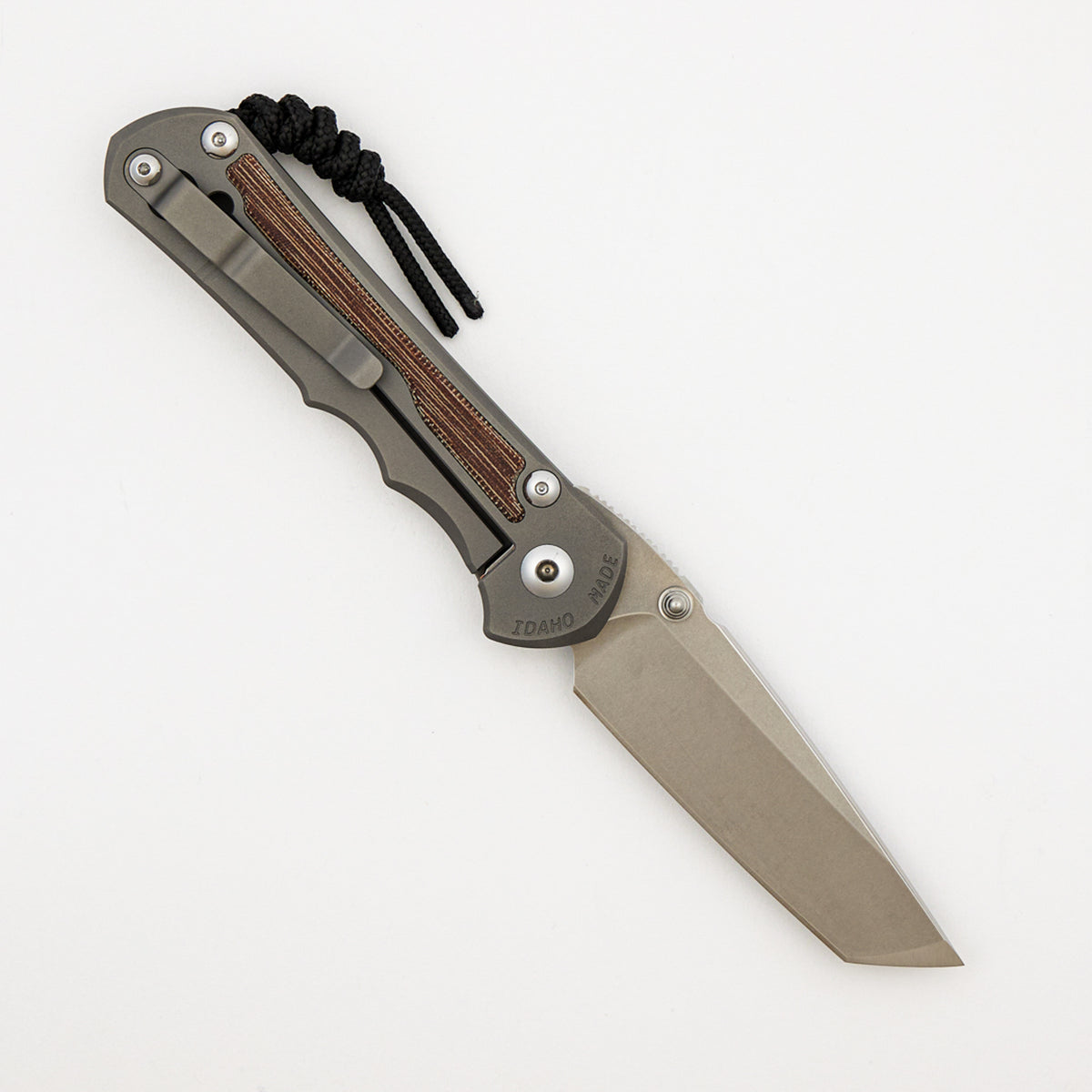 Large Inkosi - Tanto CPM MagnaCut Blade - Glass Blasted - Natural Canvas Micarta Inlays