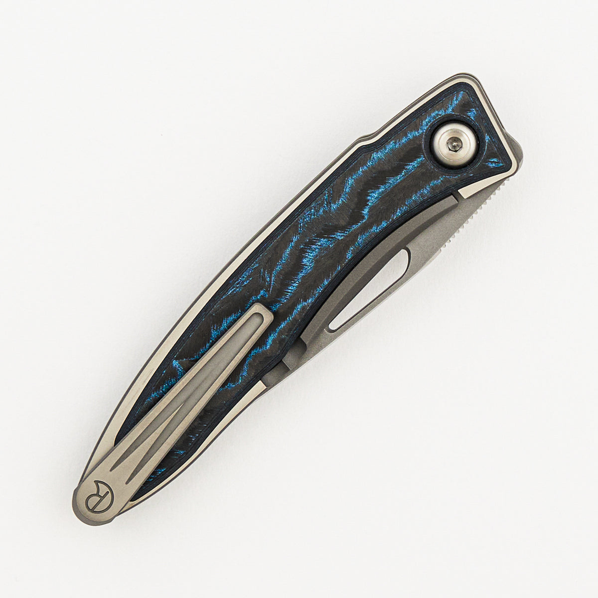 Mnandi - Ocean Blue CarboTi Inlay - CPM MagnaCut Blade