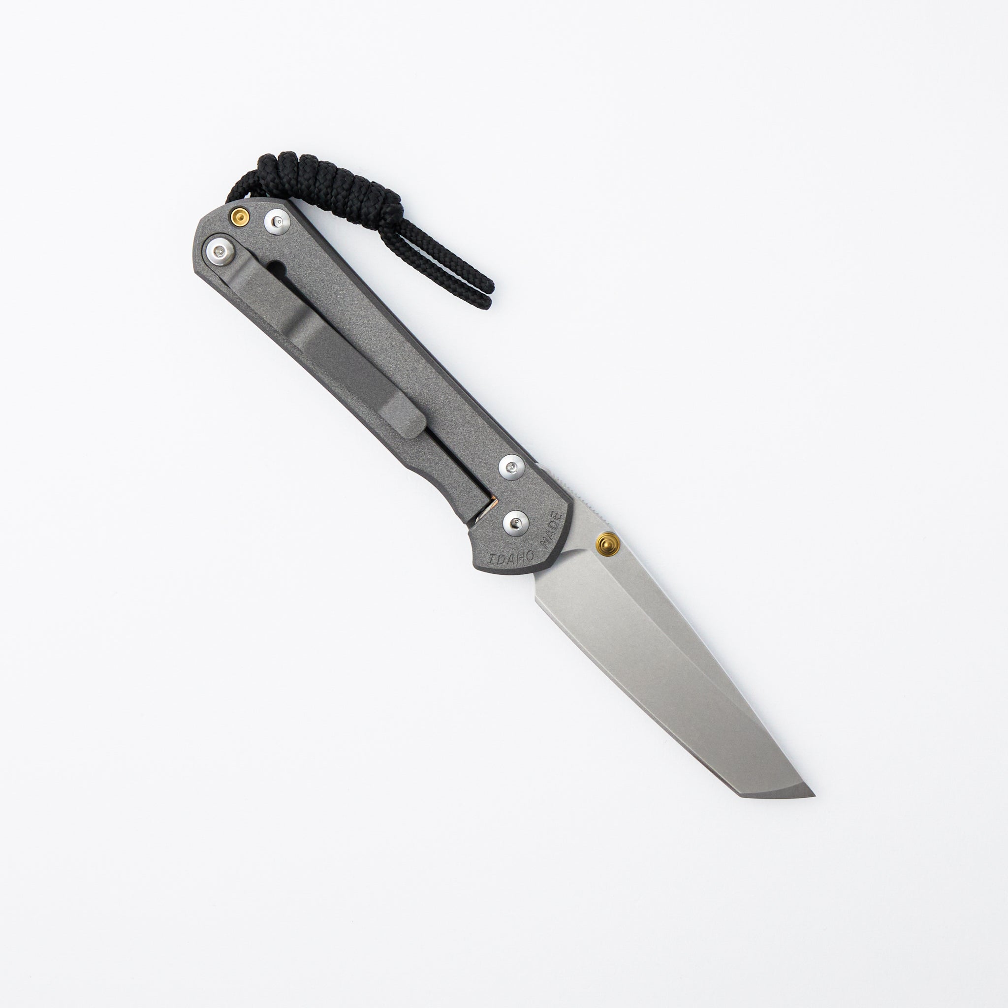 Small Sebenza 31 - Tanto CPM MagnaCut Blade - Gold Double Thumb Lugs