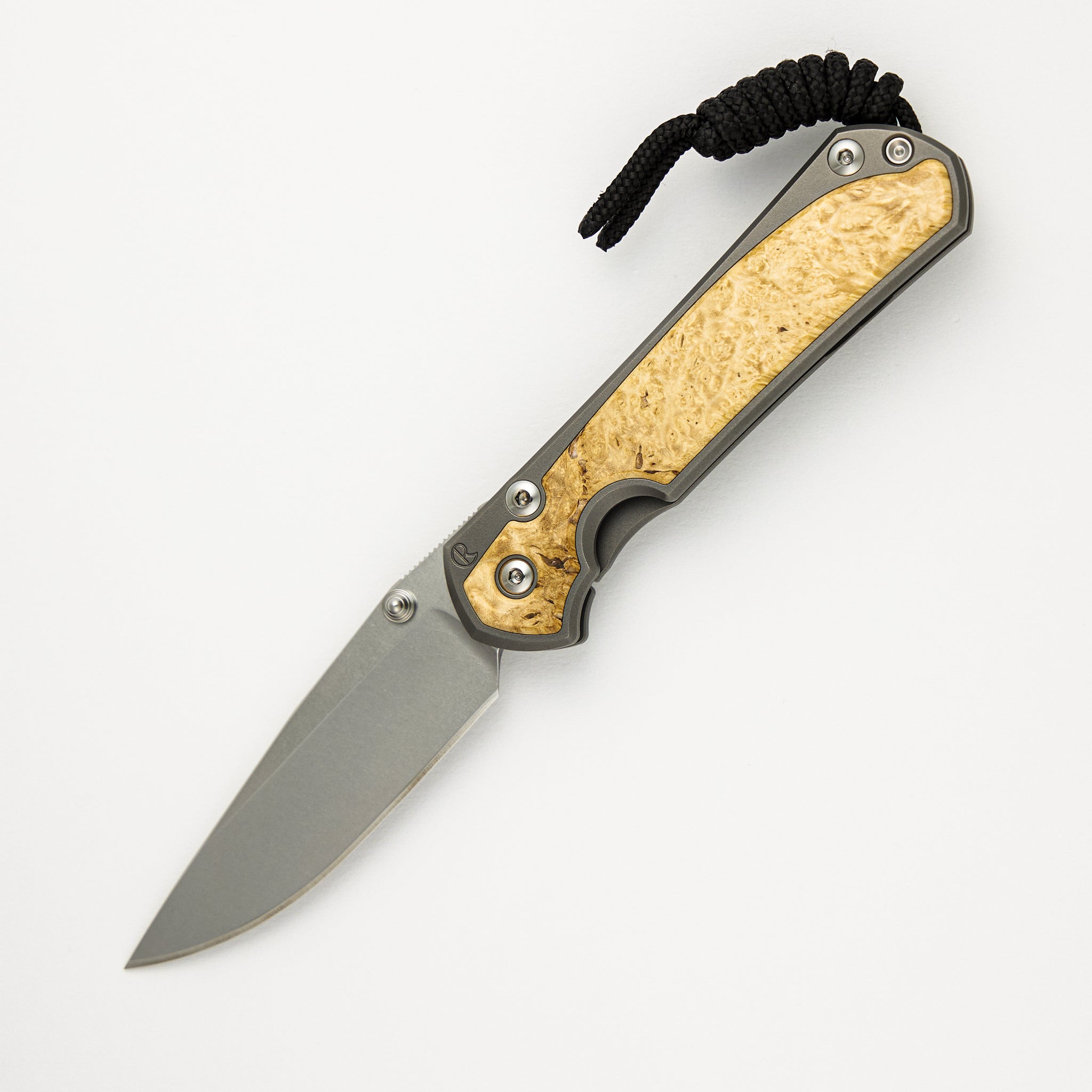 CHRIS REEVE SMALL SEBENZA 31 BOX ELDER INLAY – DROP POINT POLISHED CPM