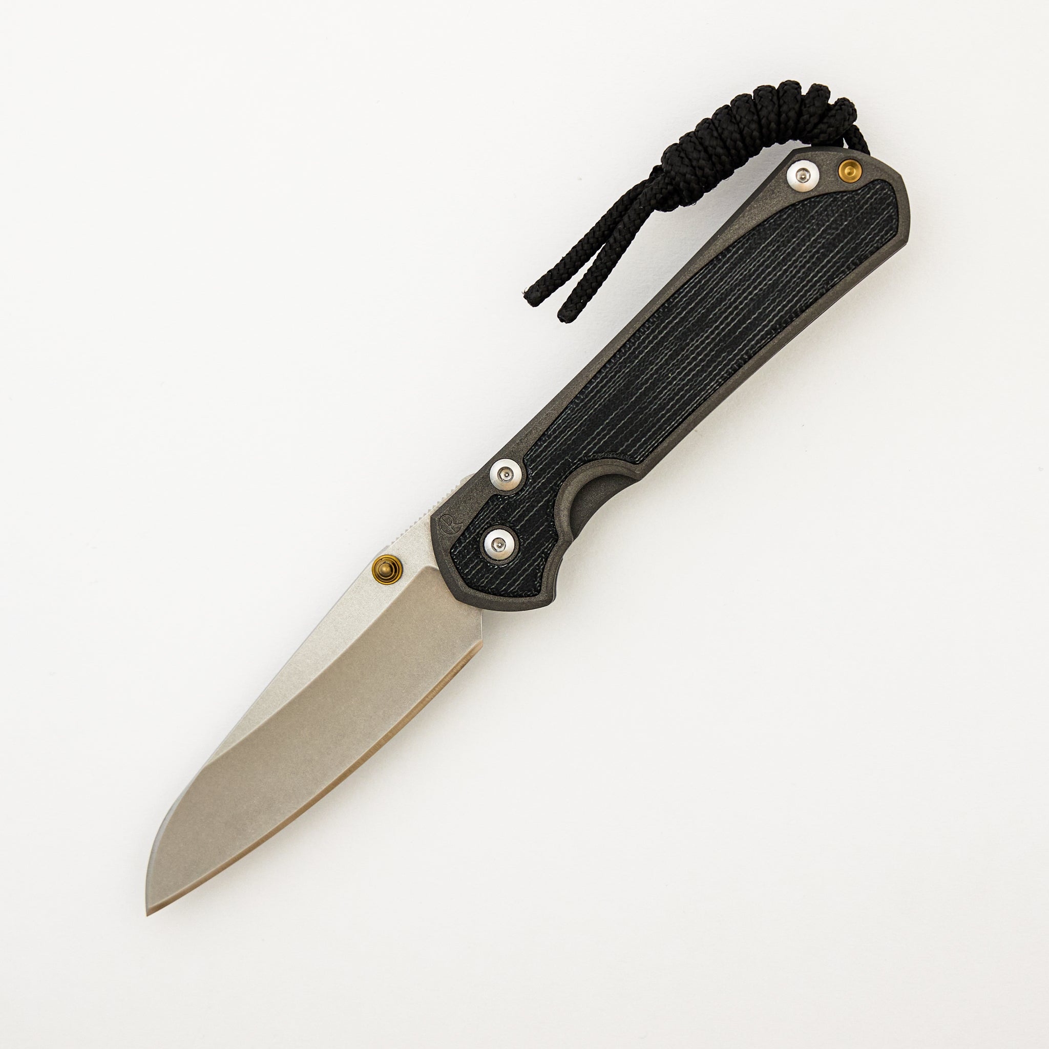Small Sebenza 31 - Black Canvas Micarta Inlays - Insingo CPM MagnaCut Blade - Gold Double Thumb Lugs