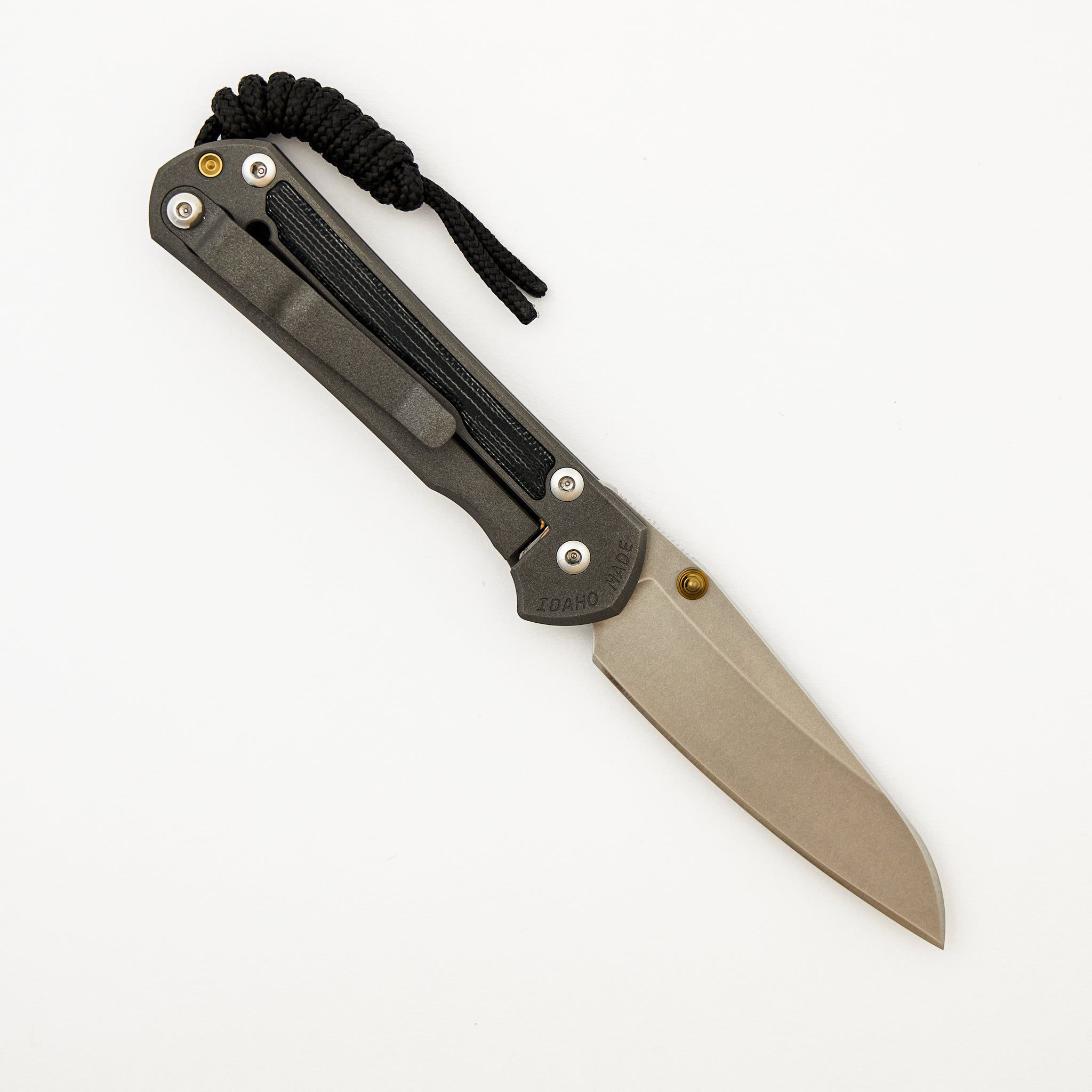 Small Sebenza 31 - Black Canvas Micarta Inlays - Insingo CPM MagnaCut Blade - Gold Double Thumb Lugs