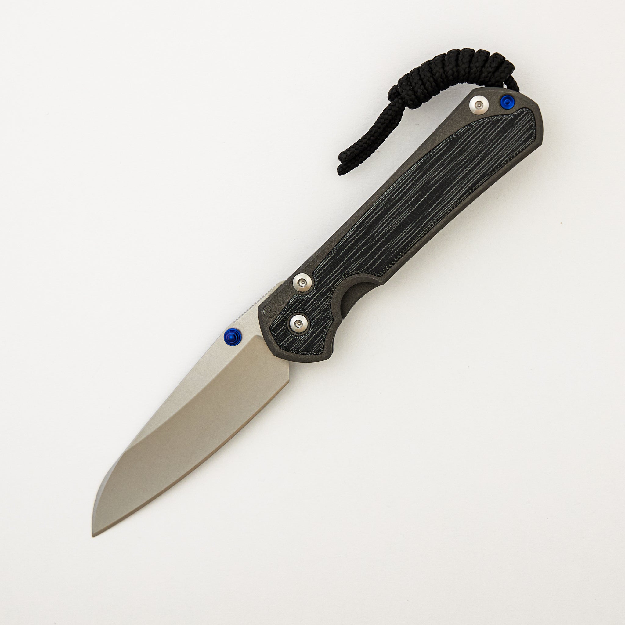 Small Sebenza 31 - Black Canvas Micarta Inlays - Insingo CPM MagnaCut Blade - Blue Double Thumb Lugs