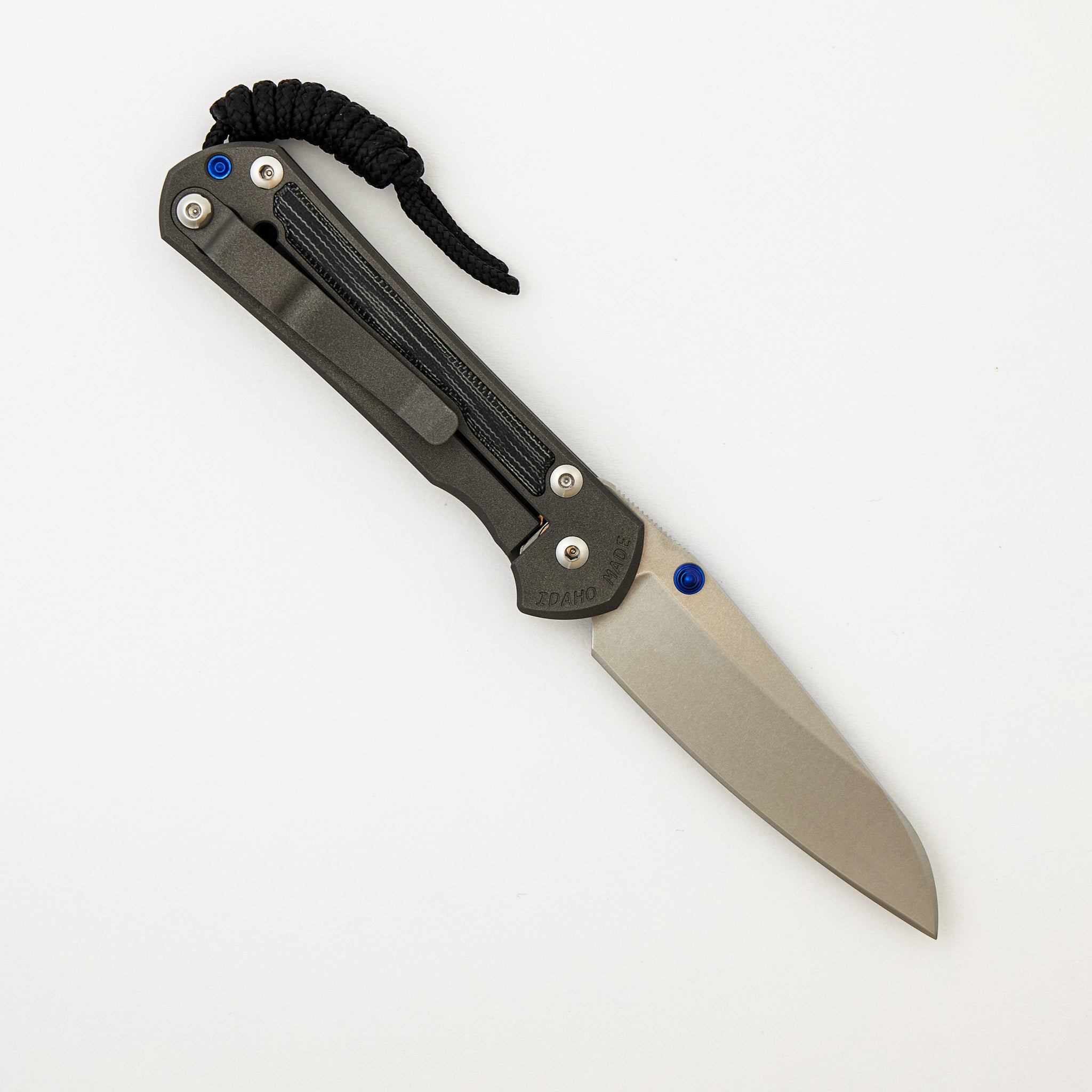 Small Sebenza 31 - Black Canvas Micarta Inlays - Insingo CPM MagnaCut Blade - Blue Double Thumb Lugs