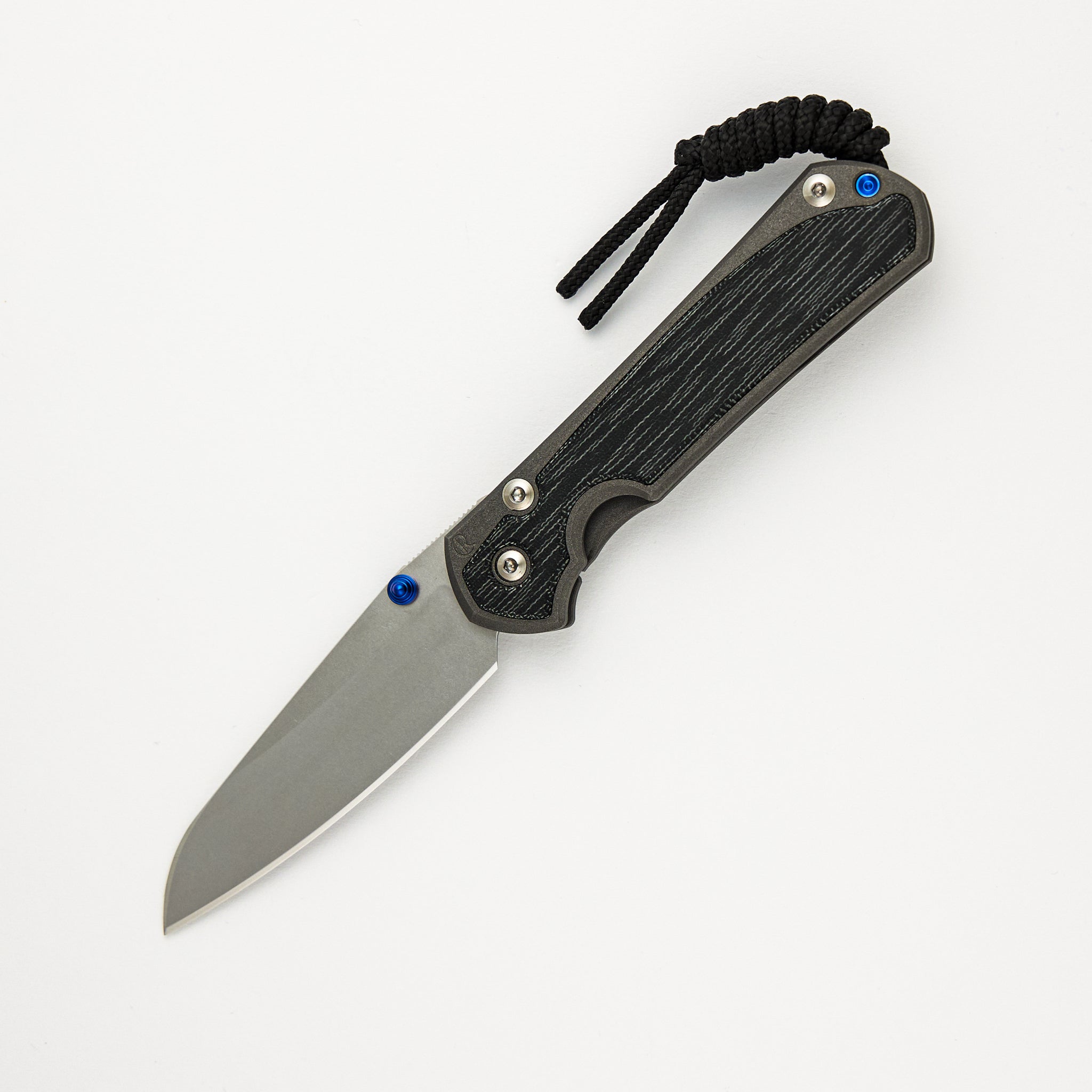 Chris Reeve Small Sebenza 31 - Black Canvas Micarta Inlays - Insingo CPM MagnaCut Blade - Blue Double Thumb Lugs