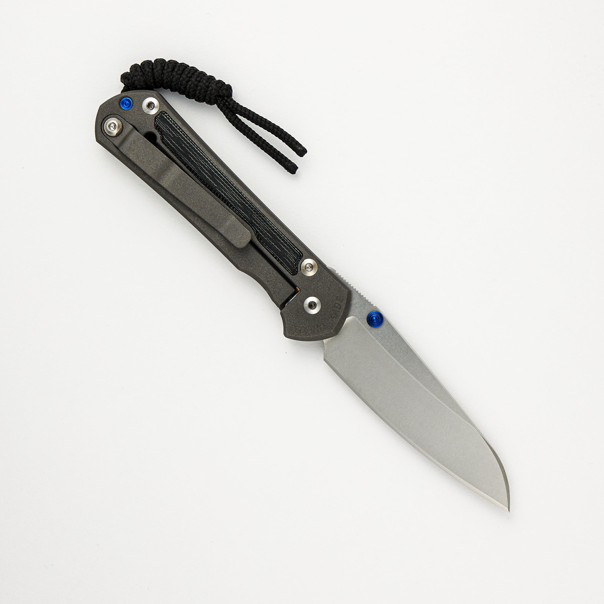 Chris Reeve Small Sebenza 31 - Black Canvas Micarta Inlays - Insingo CPM MagnaCut Blade - Blue Double Thumb Lugs