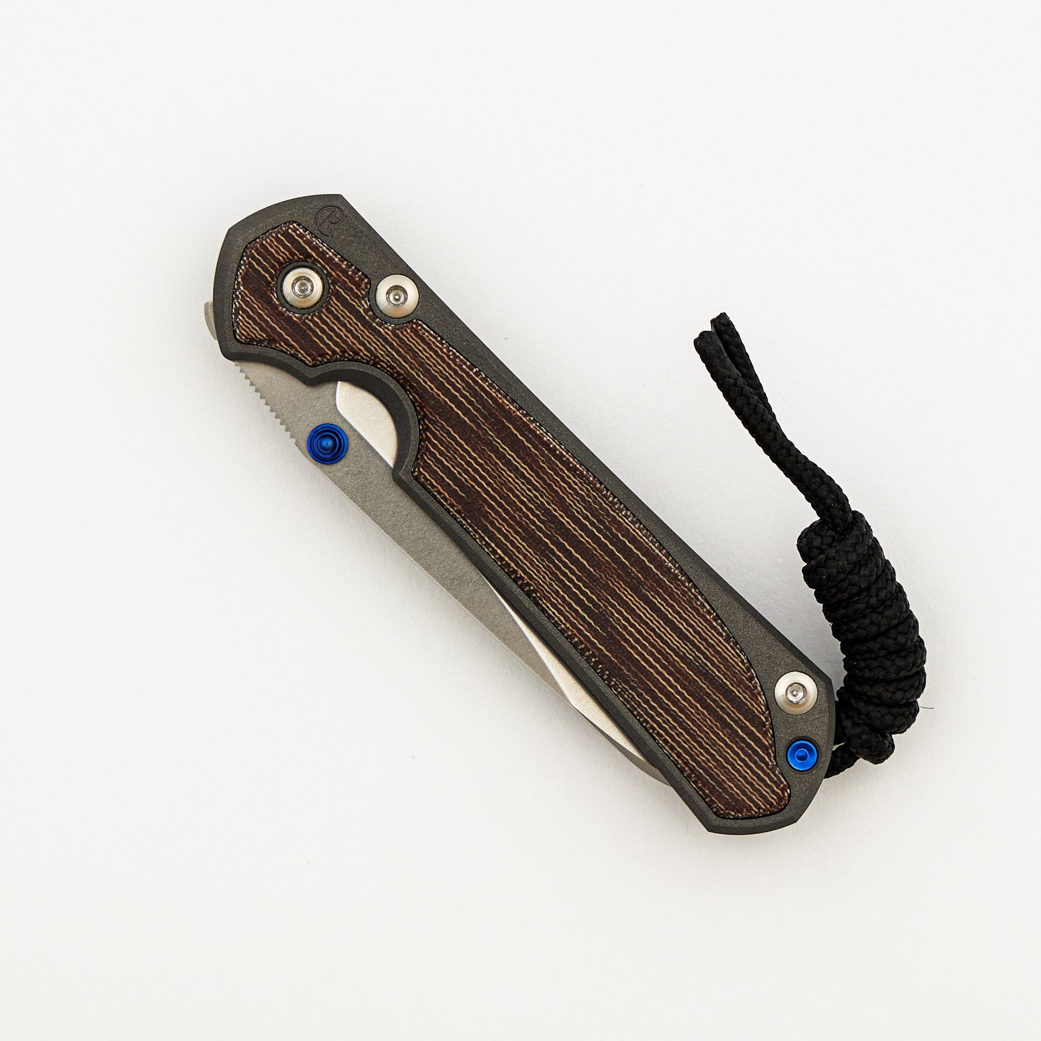Small Sebenza 31 - Natural Canvas Micarta Inlays - Insingo CPM MagnaCut Blade - Blue Double Thumb Lugs