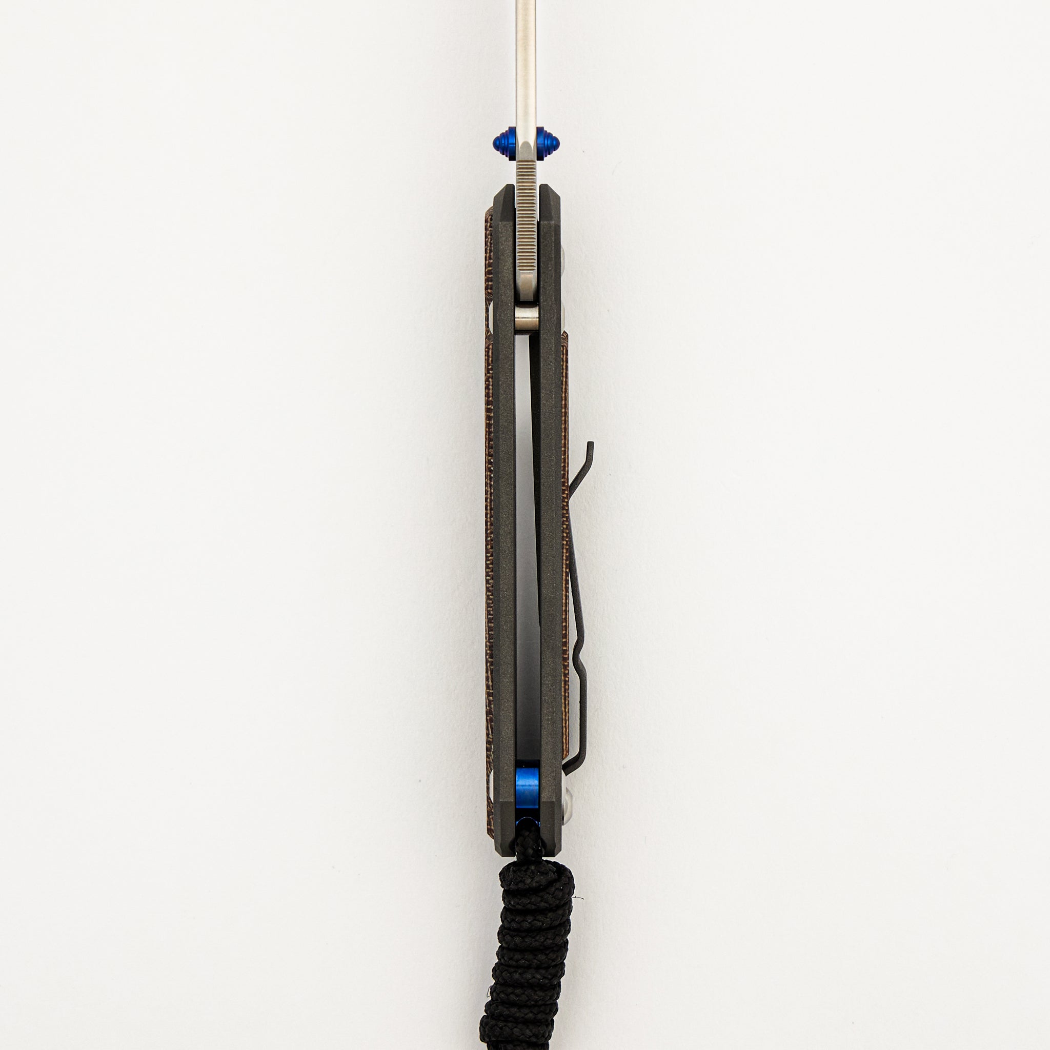 Small Sebenza 31 - Natural Canvas Micarta Inlays - Insingo CPM MagnaCut Blade - Blue Double Thumb Lugs