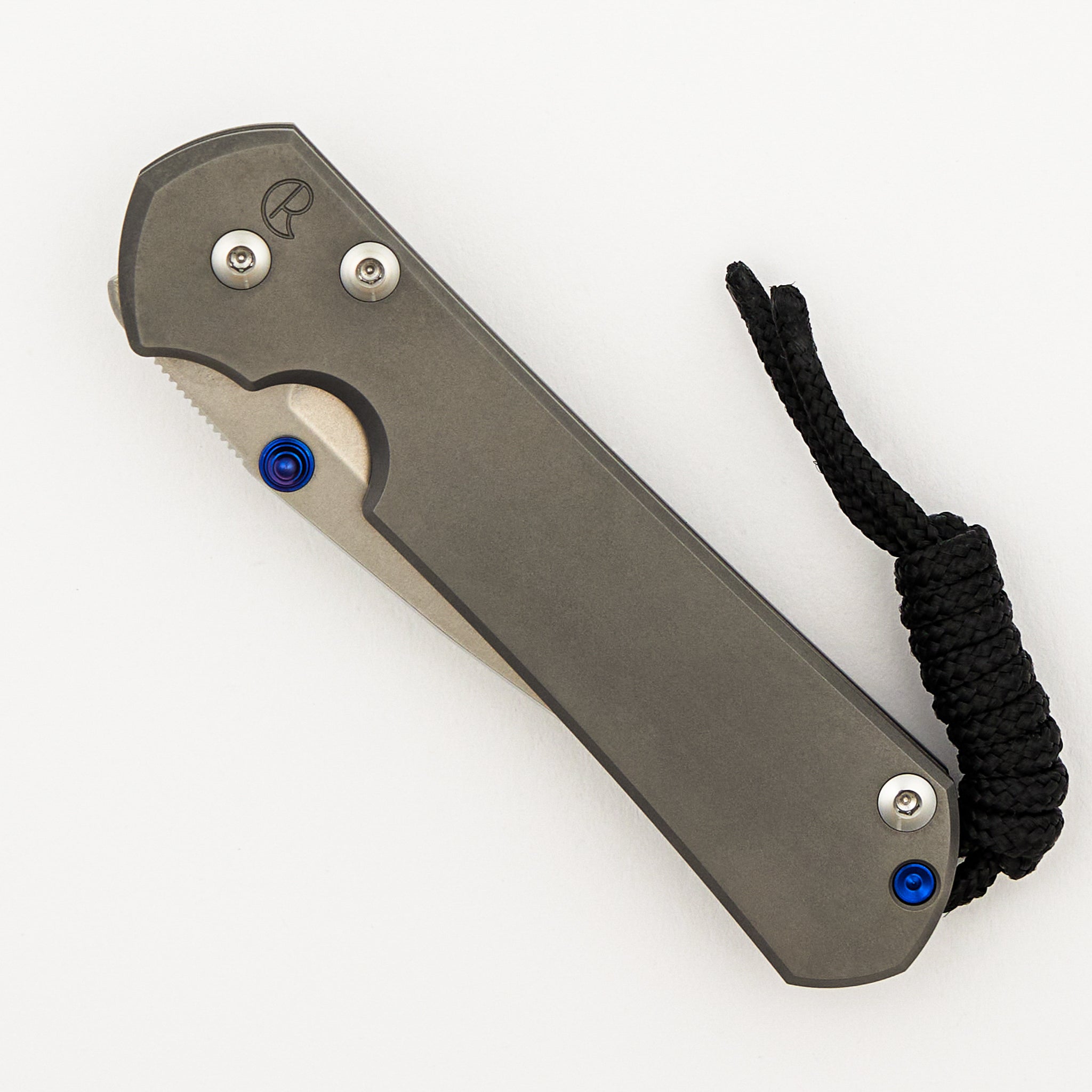 Small Sebenza 31 - Drop Point CPM MagnaCut Blade - Glass Blasted - Blue Single Thumb Lug