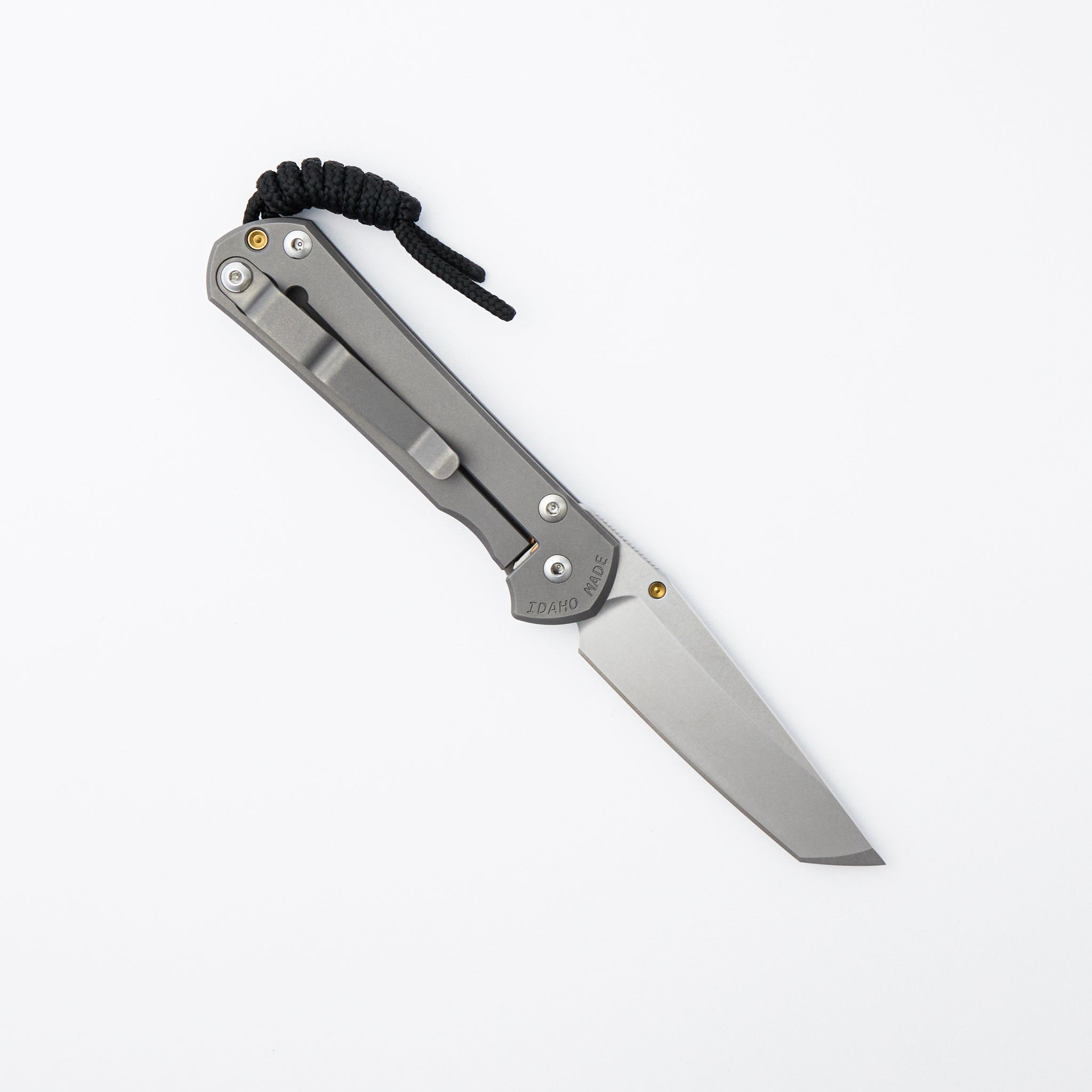 Small Sebenza 31 - Tanto CPM MagnaCut Blade - Glass Blasted - Gold Single Thumb Lug