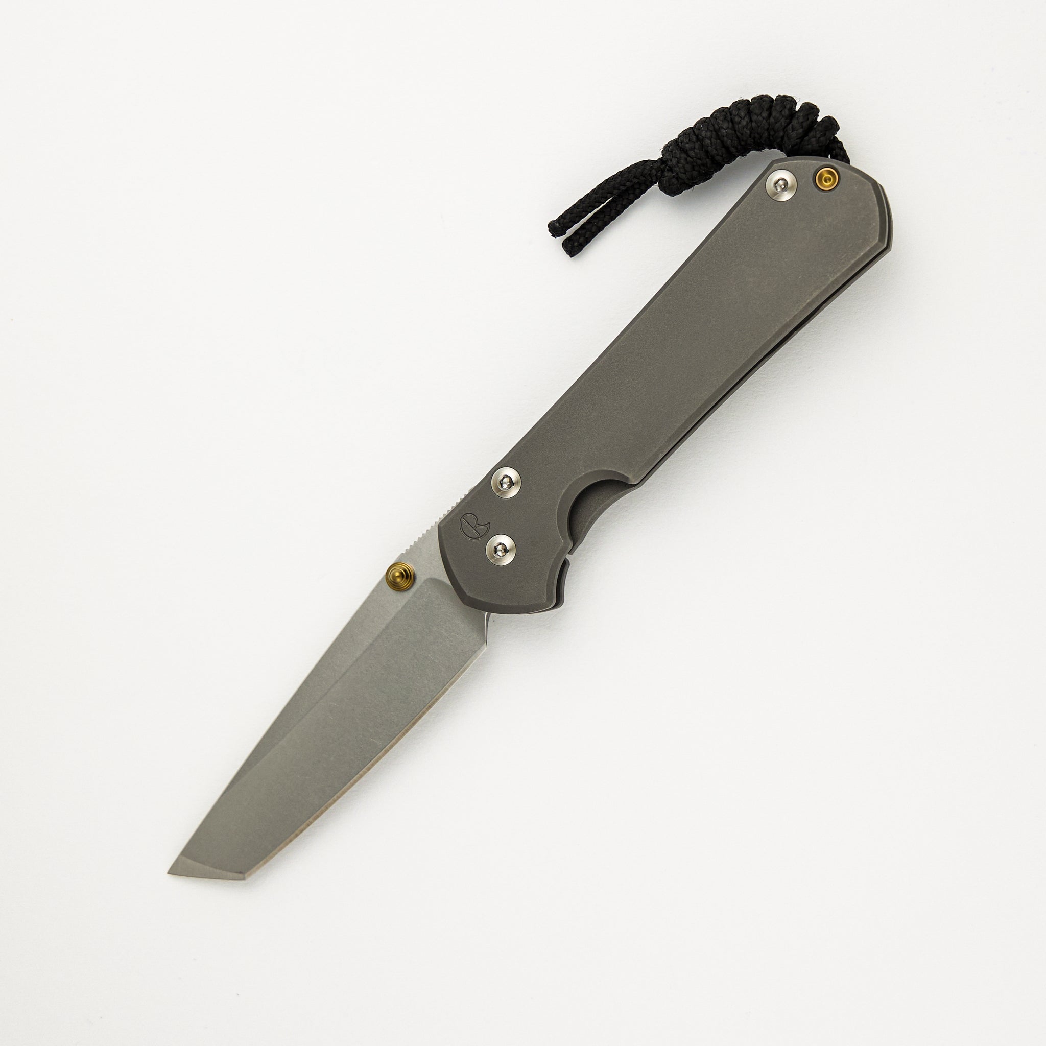 Small Sebenza 31 - Tanto CPM MagnaCut Blade - Glass Blasted - Gold Double Lugs