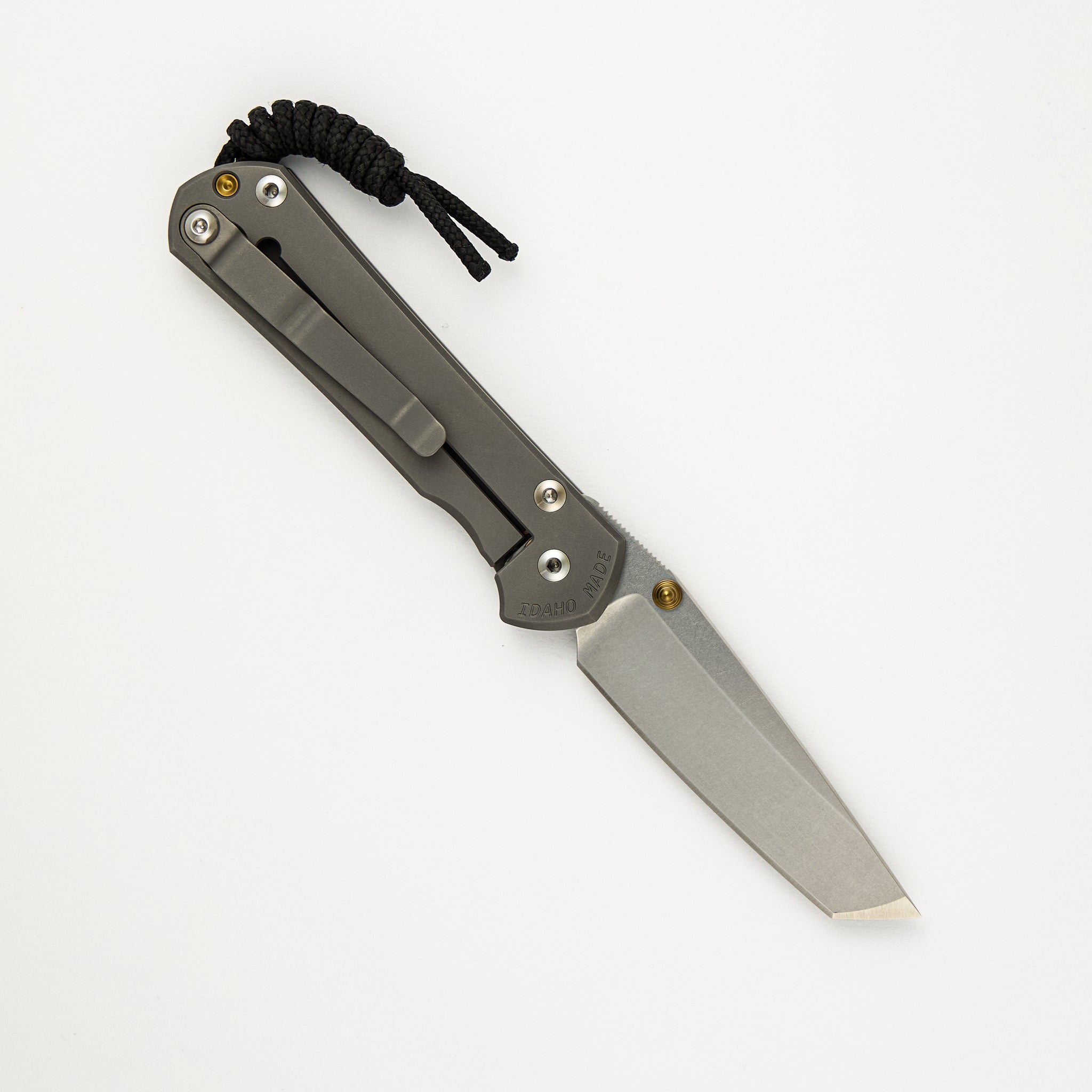 Chris Reeve Small Sebenza 31 - Tanto CPM MagnaCut Blade - Glass Blasted - Gold Double Lugs