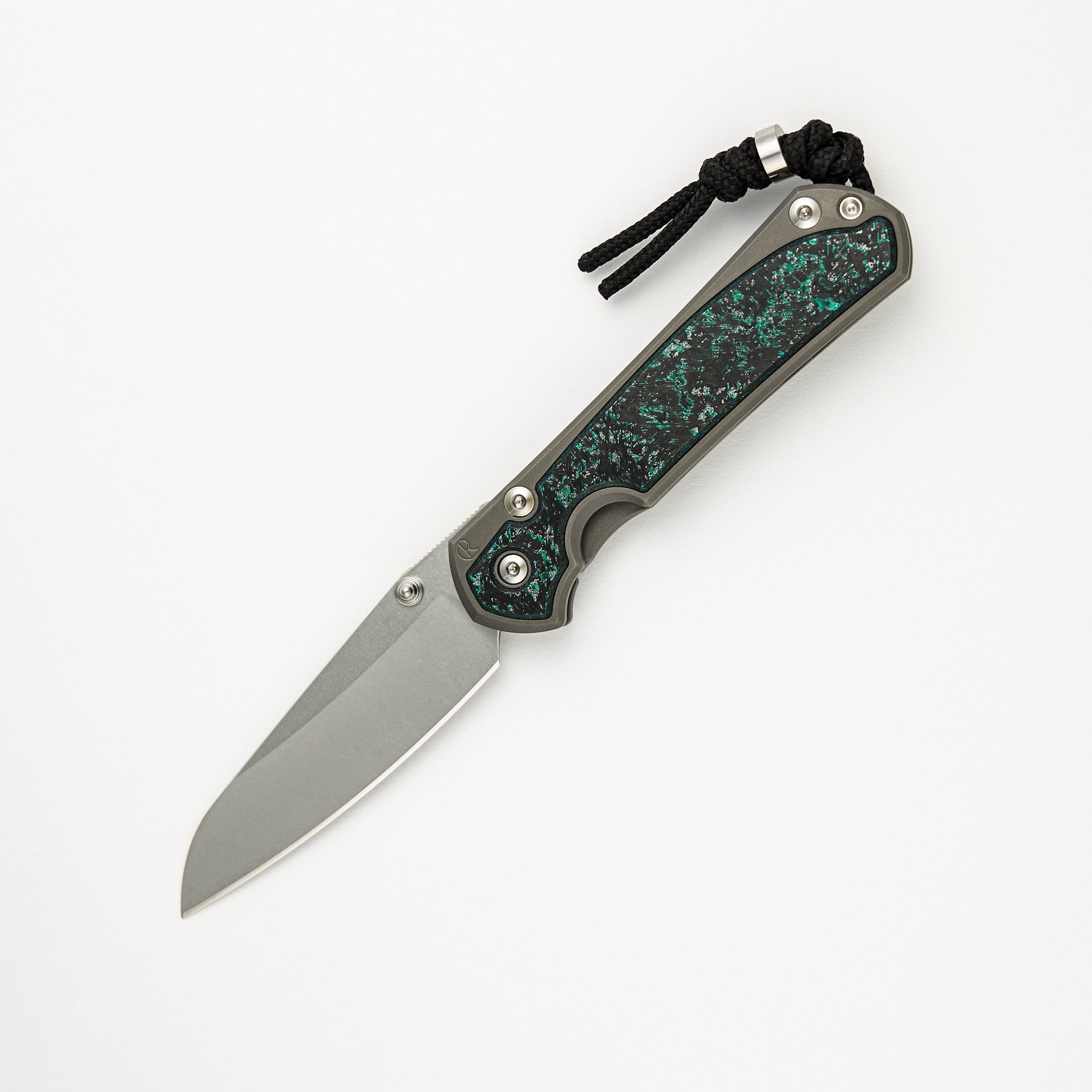 R1 Invitational - Chris Reeve Small Sebenza 31 - Teal Magnetic CarboTi Inlays - Insingo CPM MagnaCut Blade - Silver Double Thumb Lugs