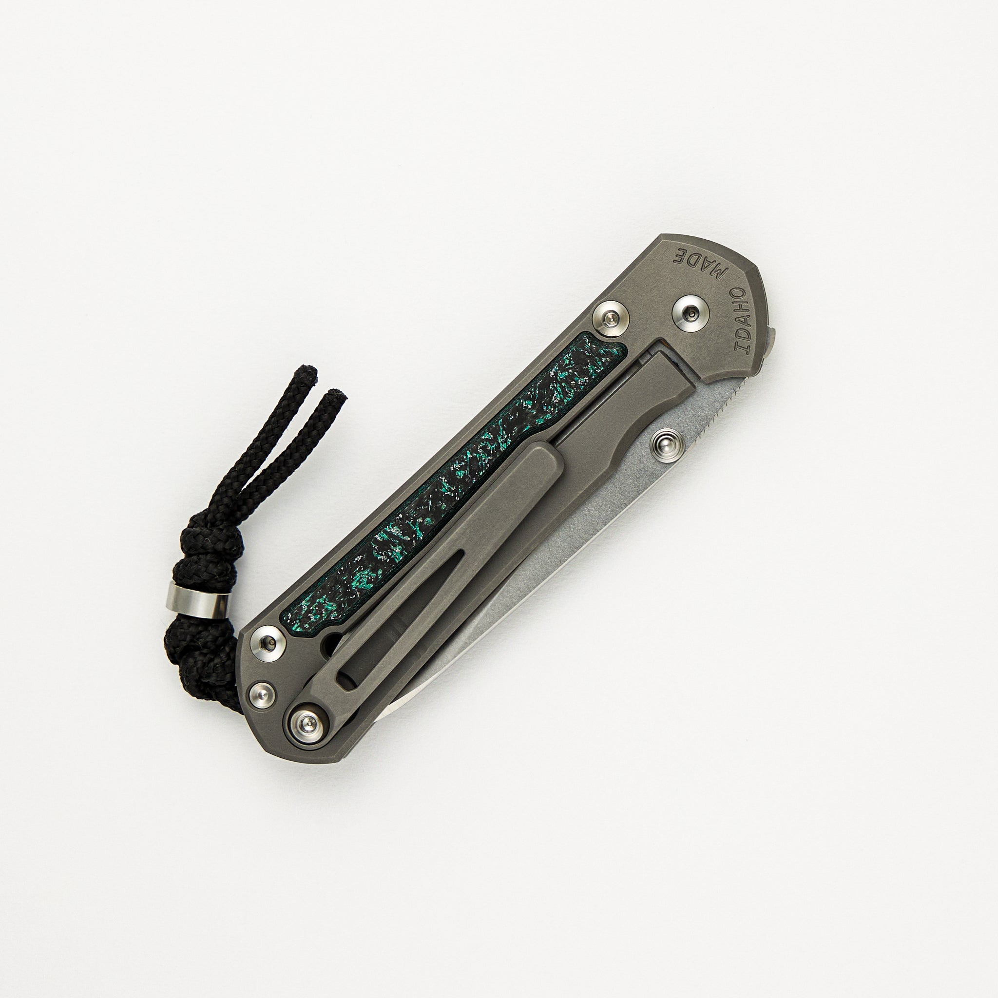 R1 Invitational - Chris Reeve Small Sebenza 31 - Teal Magnetic CarboTi Inlays - Insingo CPM MagnaCut Blade - Silver Double Thumb Lugs