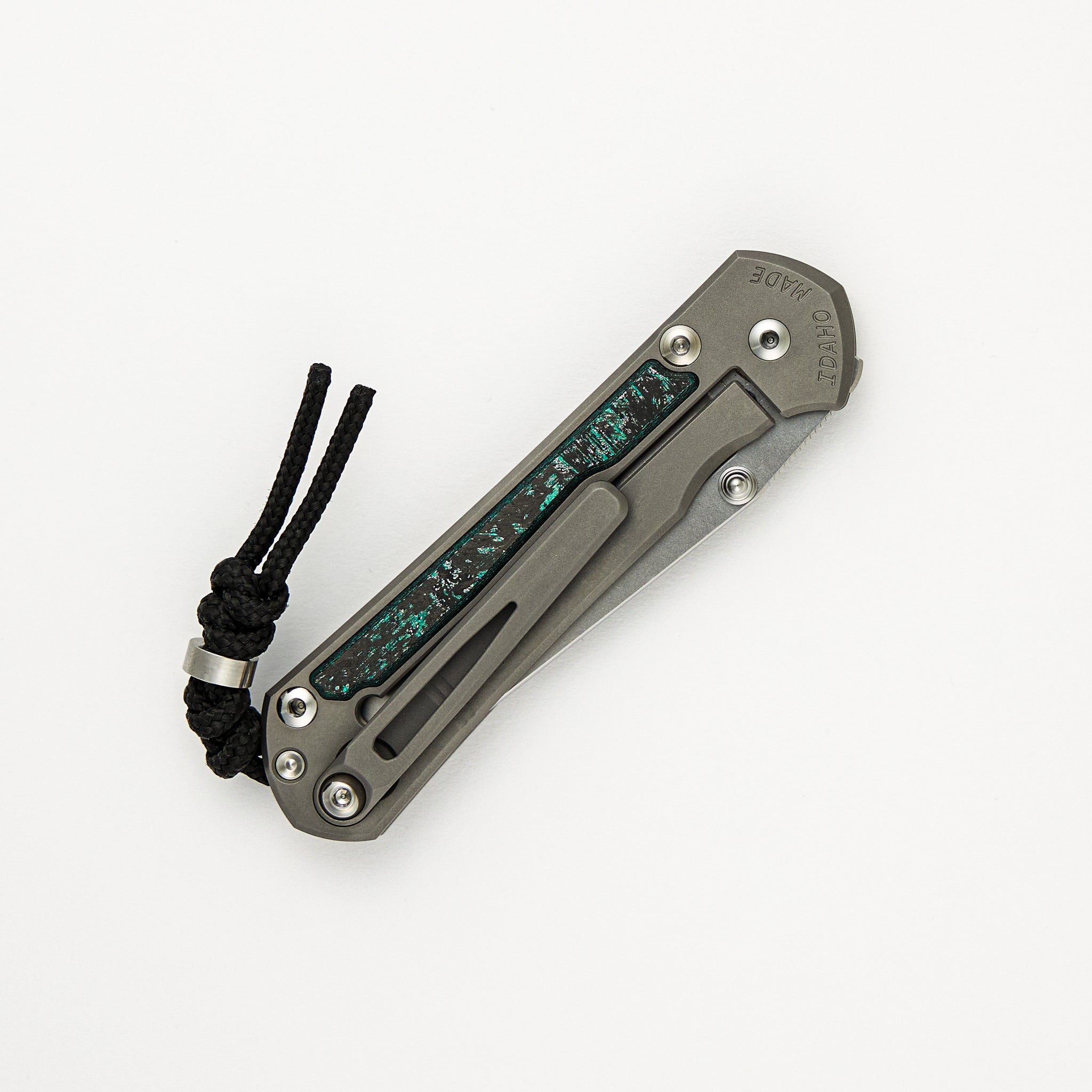 R1 Invitational - Chris Reeve Small Sebenza 31 - Teal Magnetic CarboTi Inlays - Tanto CPM MagnaCut Blade - Silver Double Thumb Lugs