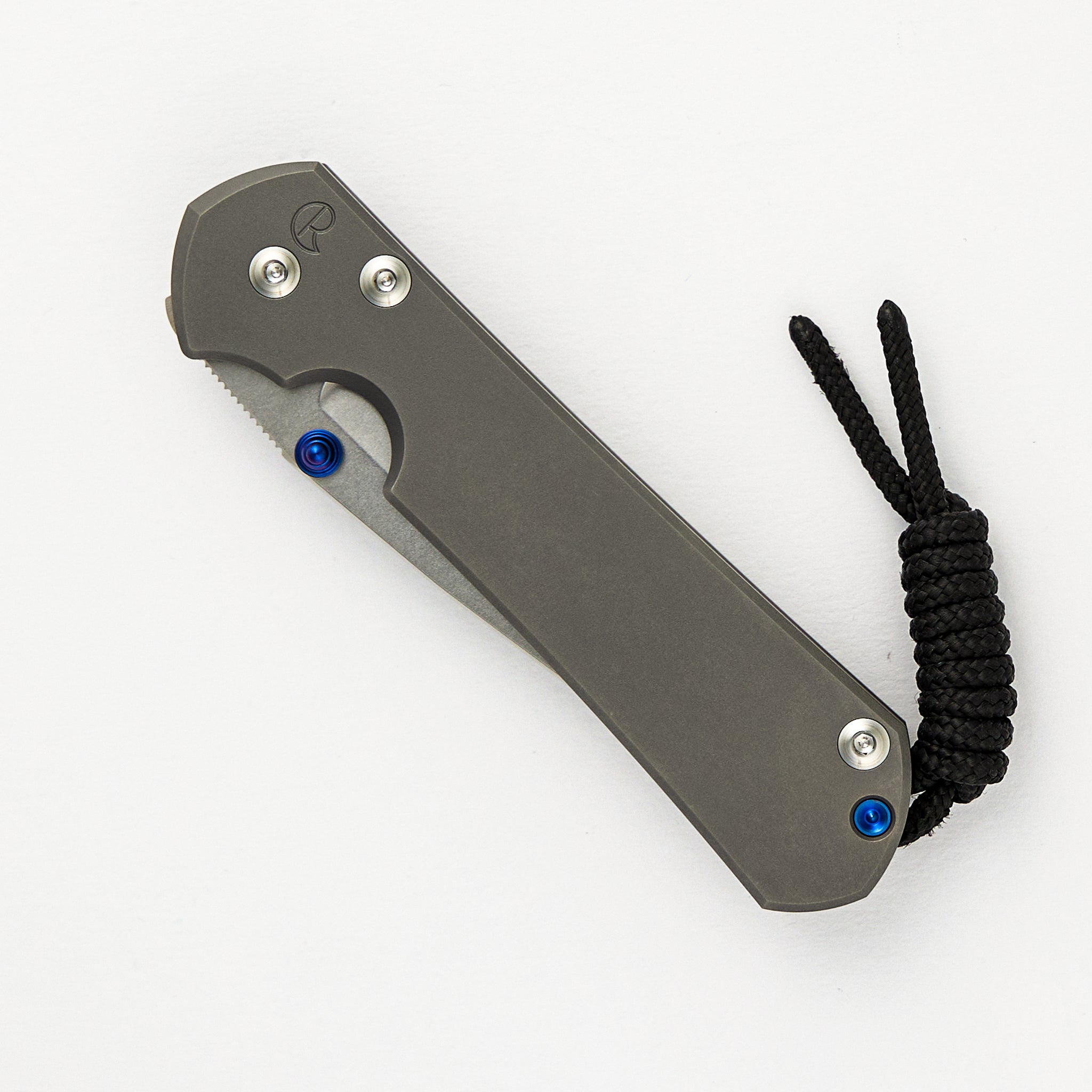 Chris Reeve Small Sebenza 31 - Drop Point CPM MagnaCut Blade - Glass Blasted - Blue Double Thumb Lugs