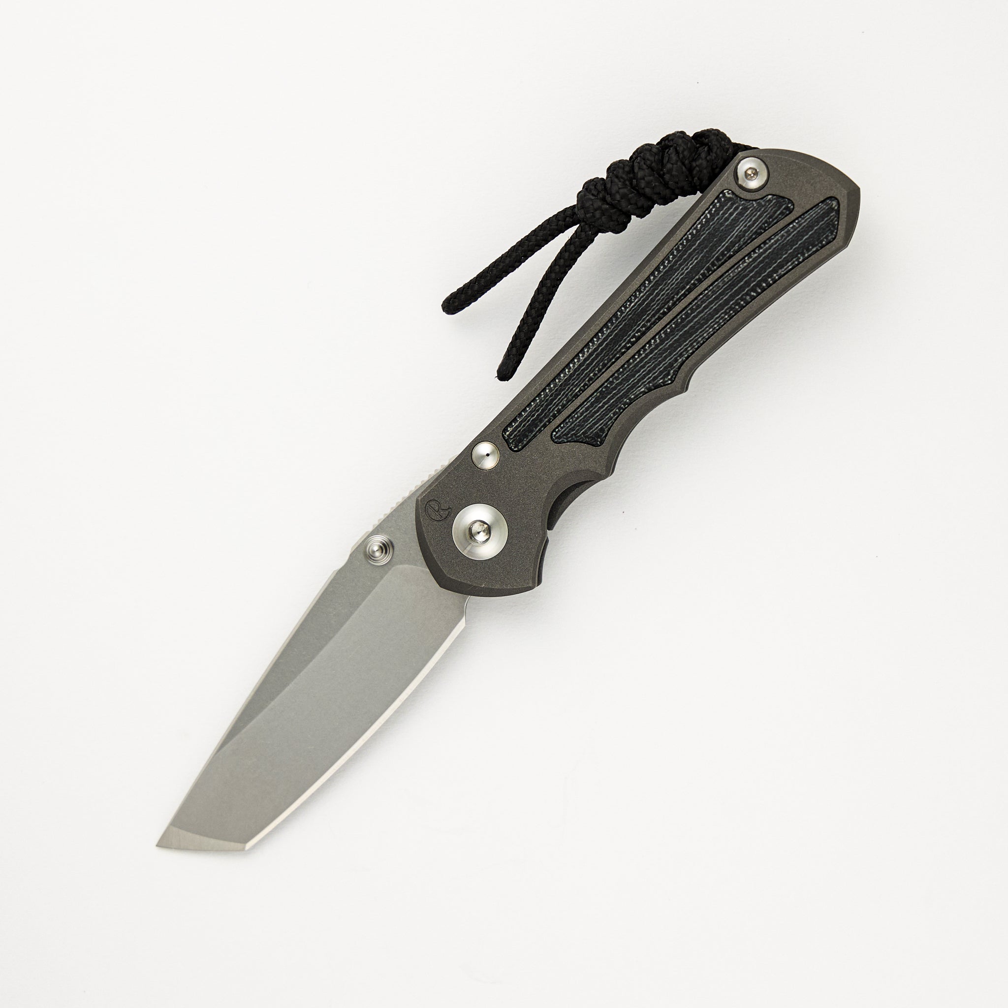 Small Inkosi - Black Canvas Micarta Inlays - Tanto CPM MagnaCut Blade