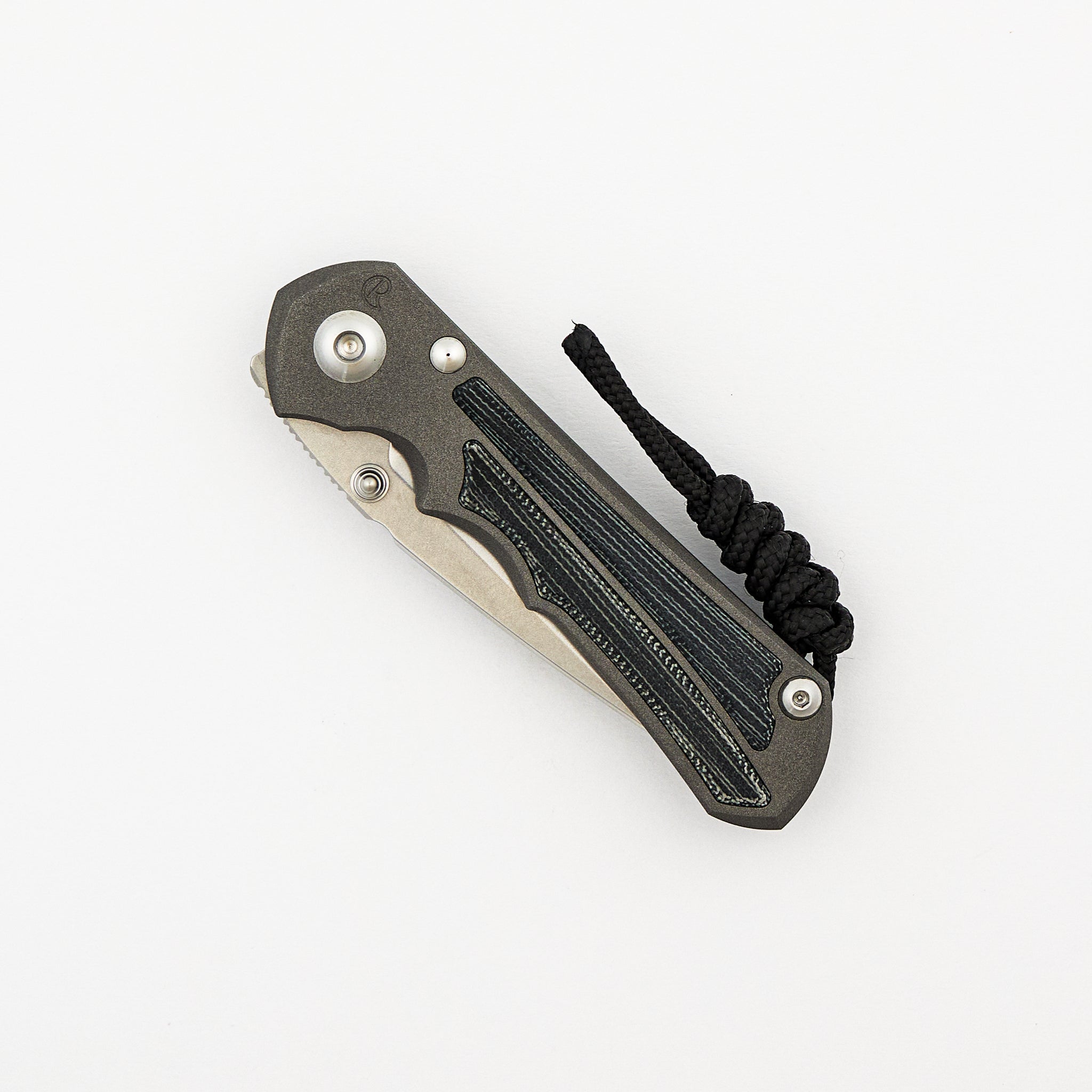 Small Inkosi - Black Canvas Micarta Inlays - Drop Point CPM MagnaCut Blade