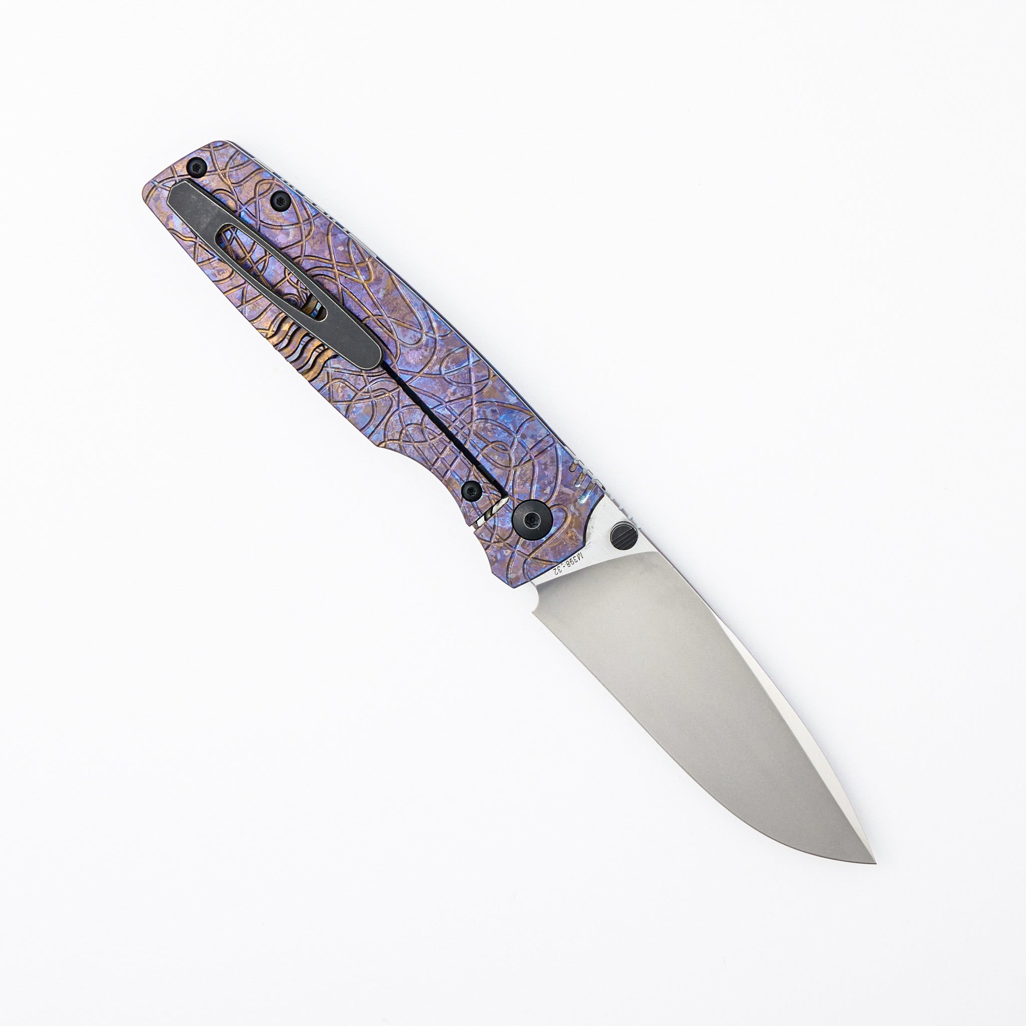 Lex - M398 Blade - Color CrystalTi Handle Handle (Mike Kulygin Design)