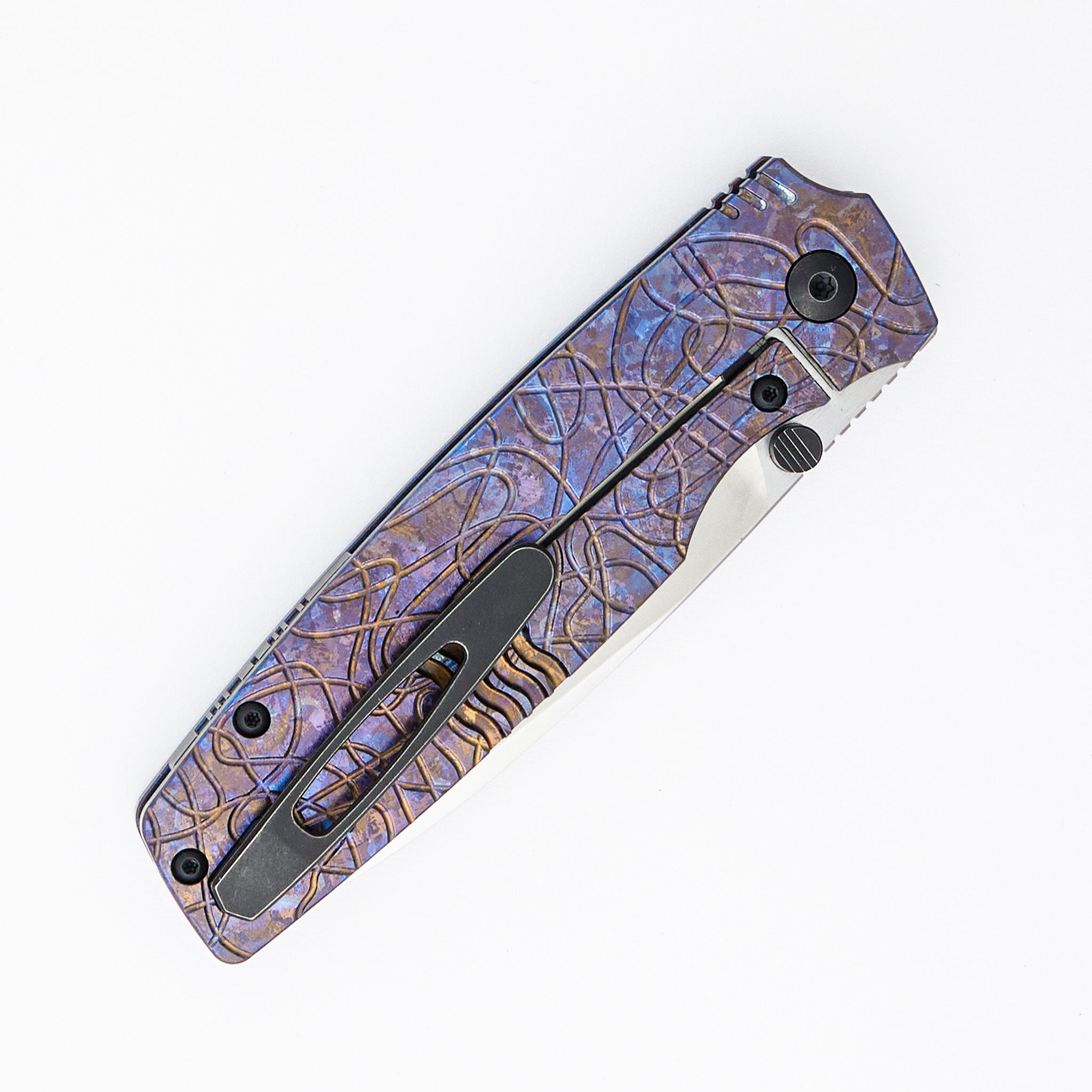 Lex - M398 Blade - Color CrystalTi Handle Handle (Mike Kulygin Design)