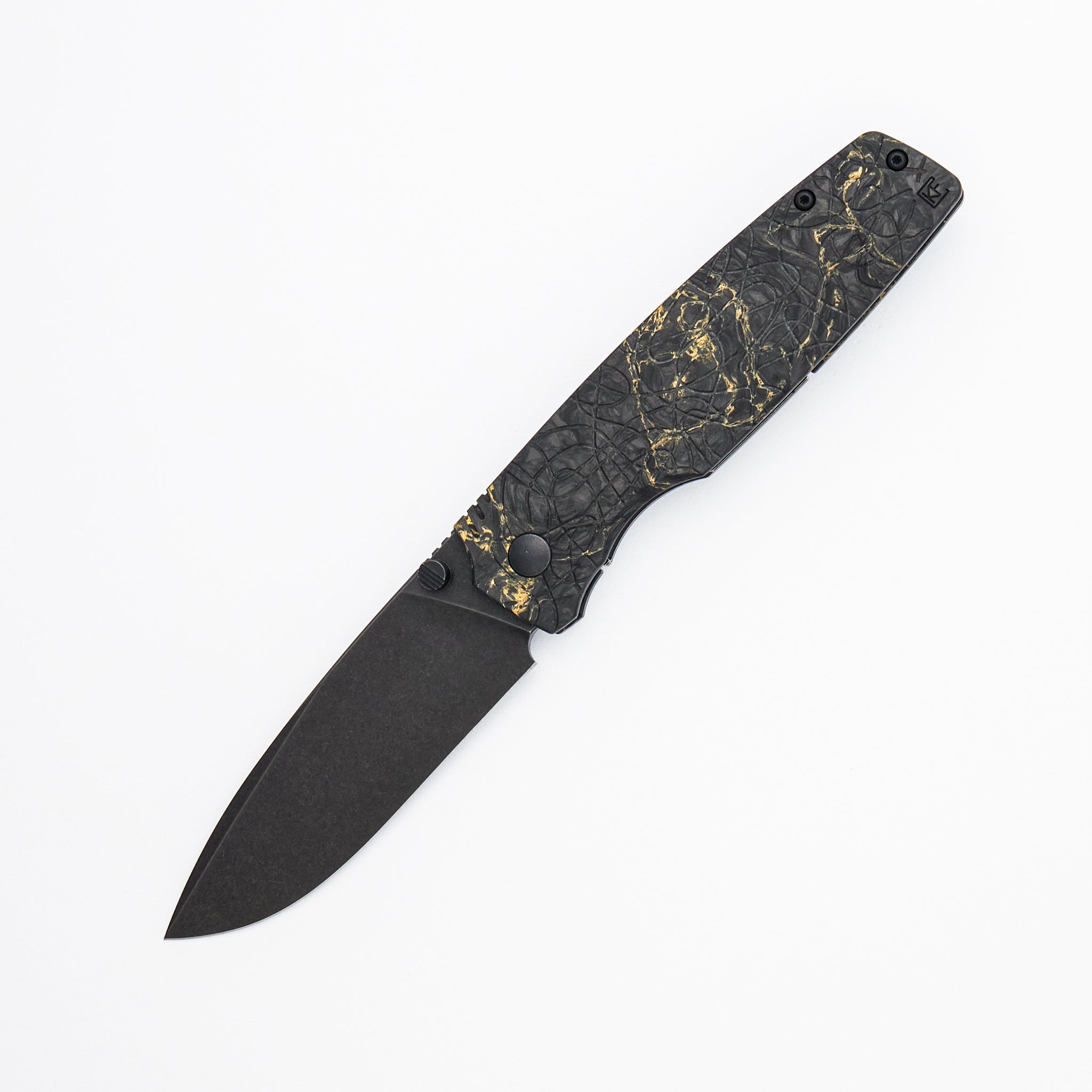 Lex - M398 Blade - Gold Carbon Fiber Handle Handle (Mike Kulygin Design)