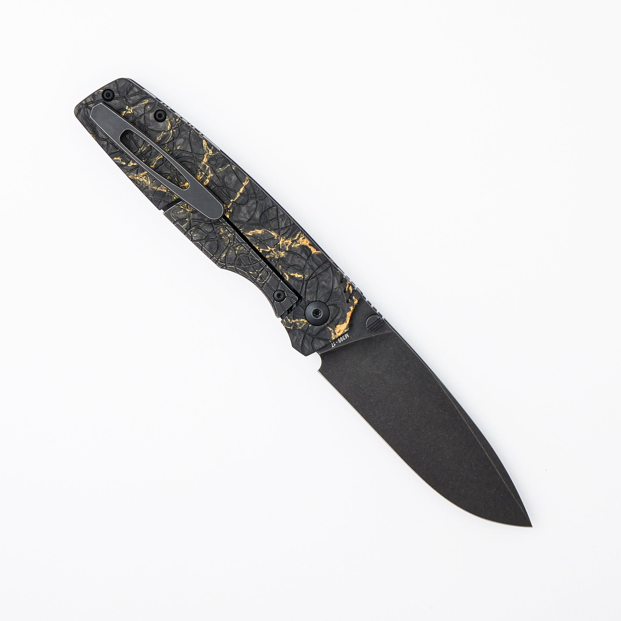 Lex - M398 Blade - Gold Carbon Fiber Handle Handle (Mike Kulygin Design)