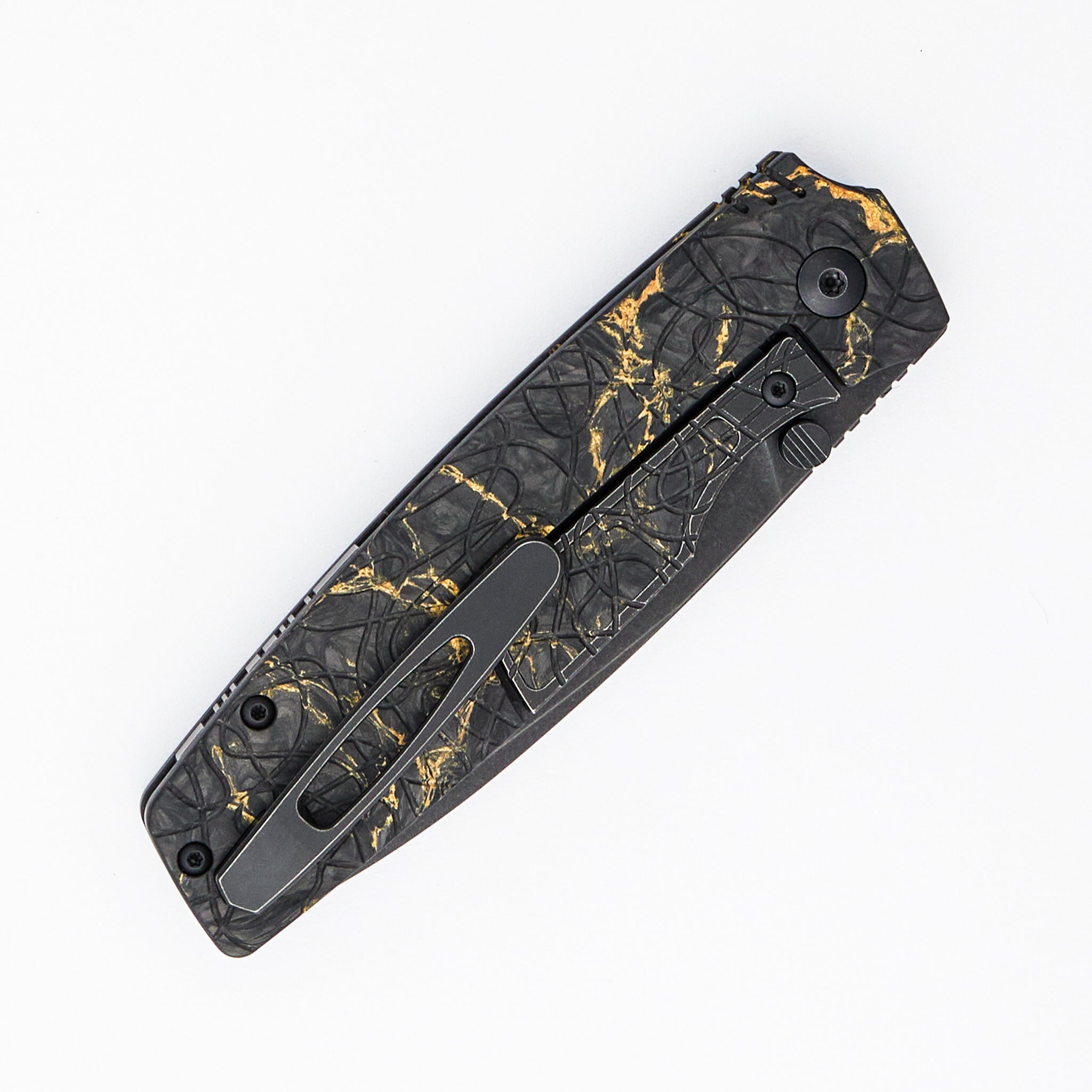 Lex - M398 Blade - Gold Carbon Fiber Handle Handle (Mike Kulygin Design)
