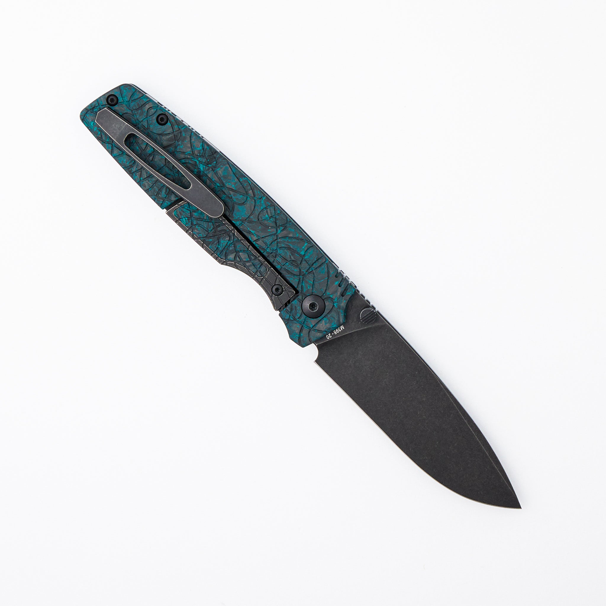Lex - M398 Blade - Green Carbon Fiber Handle Handle (Mike Kulygin Design)