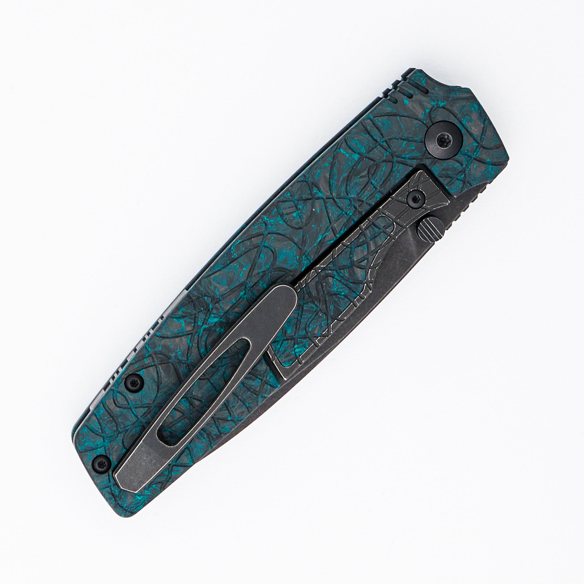 Lex - M398 Blade - Green Carbon Fiber Handle Handle (Mike Kulygin Design)