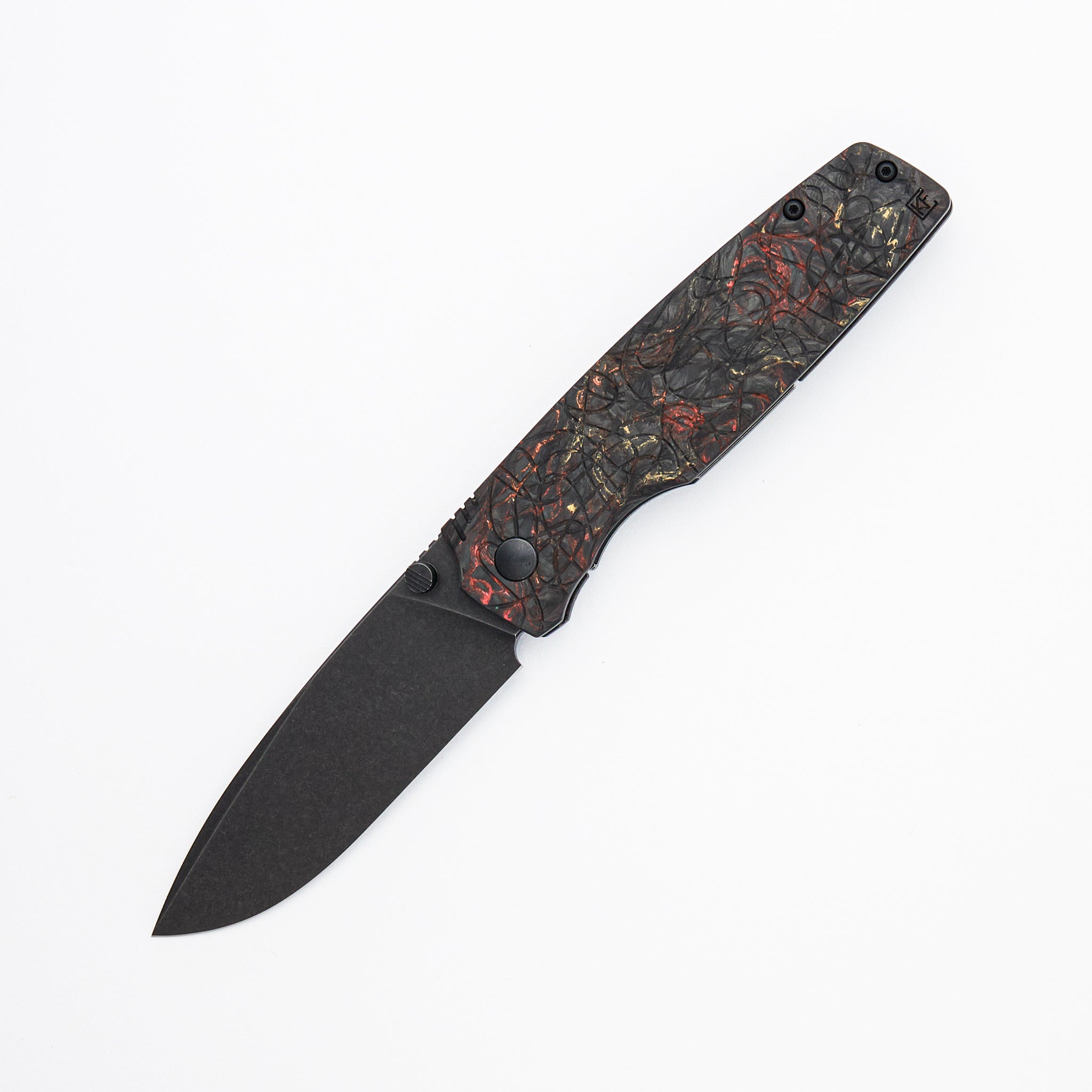 Lex - M398 Blade - Red/Yellow Carbon Fiber Handle Handle (Mike Kulygin Design)