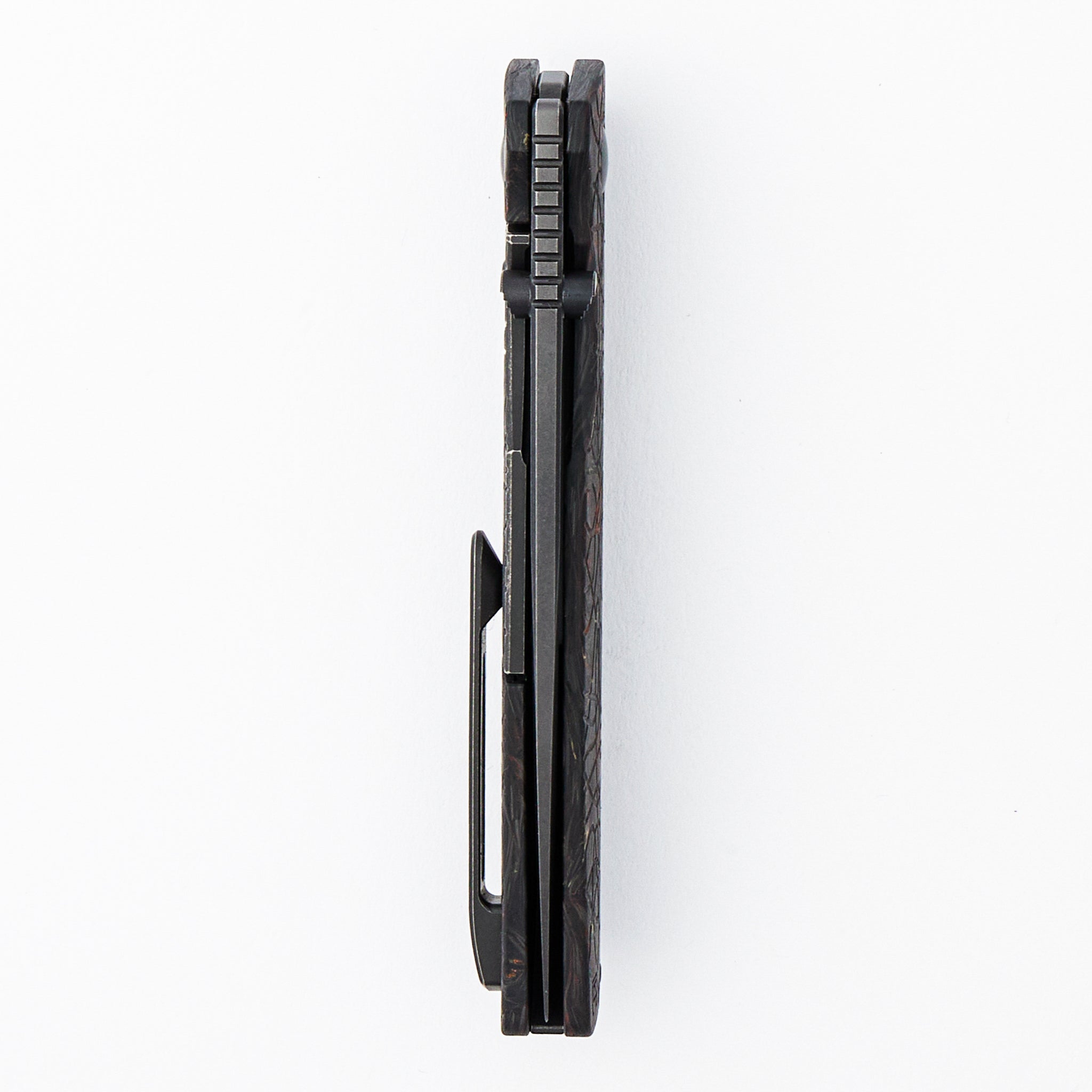 Lex - M398 Blade - Red/Yellow Carbon Fiber Handle Handle (Mike Kulygin Design)