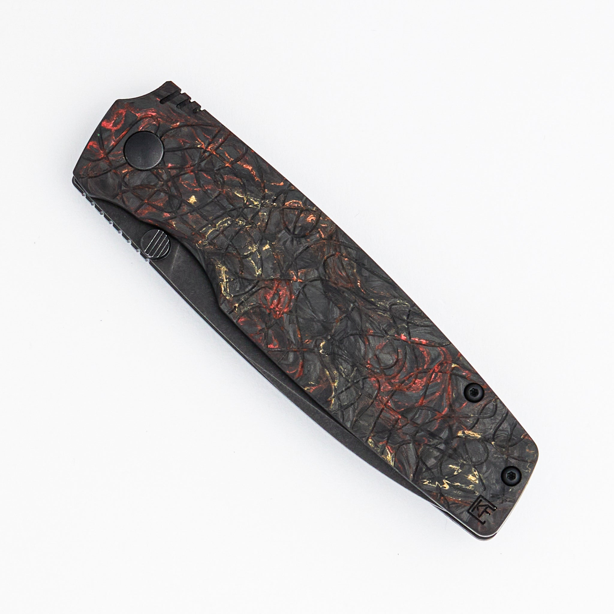 Lex - M398 Blade - Red/Yellow Carbon Fiber Handle Handle (Mike Kulygin Design)