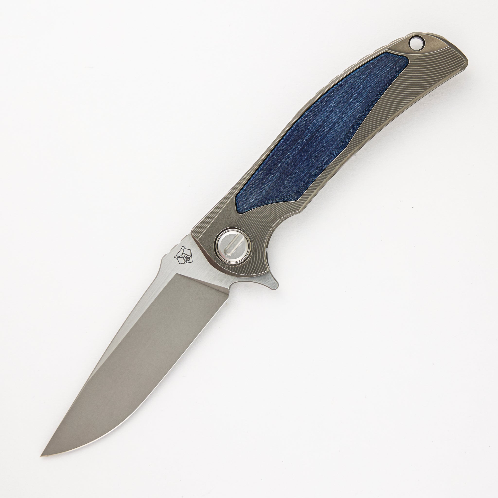 Shirogorov "Limited Edition" RJ Martin Design Denim Overkill - S90V Blade - Titanium Handle W/ Jeans Micarta Inlays - SRRBS