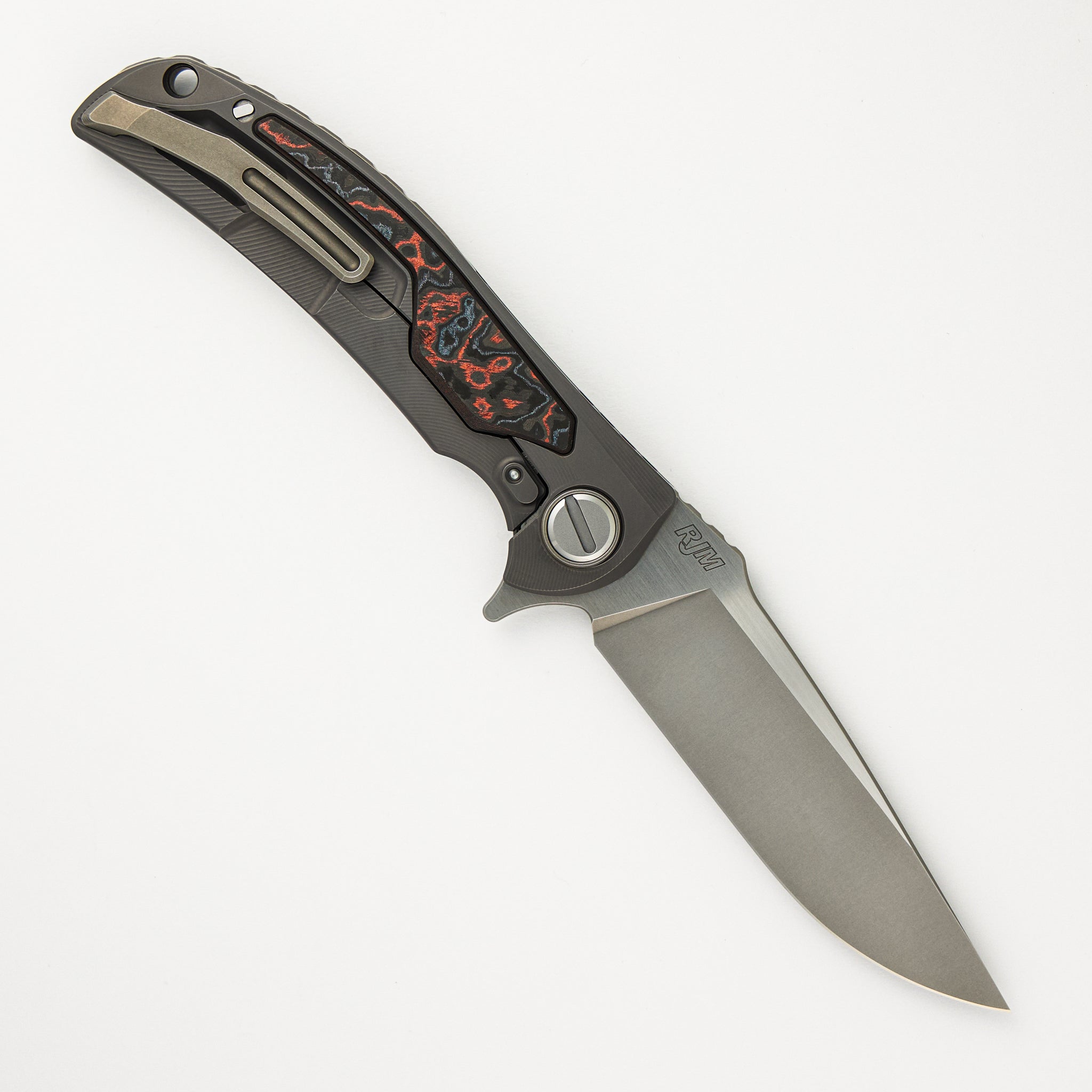 Shirogorov "Limited Edition" RJ Martin Design Molten Overkill - MagnaCut Blade - Titanium Handle W/ Lava & Ash CarboTi Inlays - SRRBS