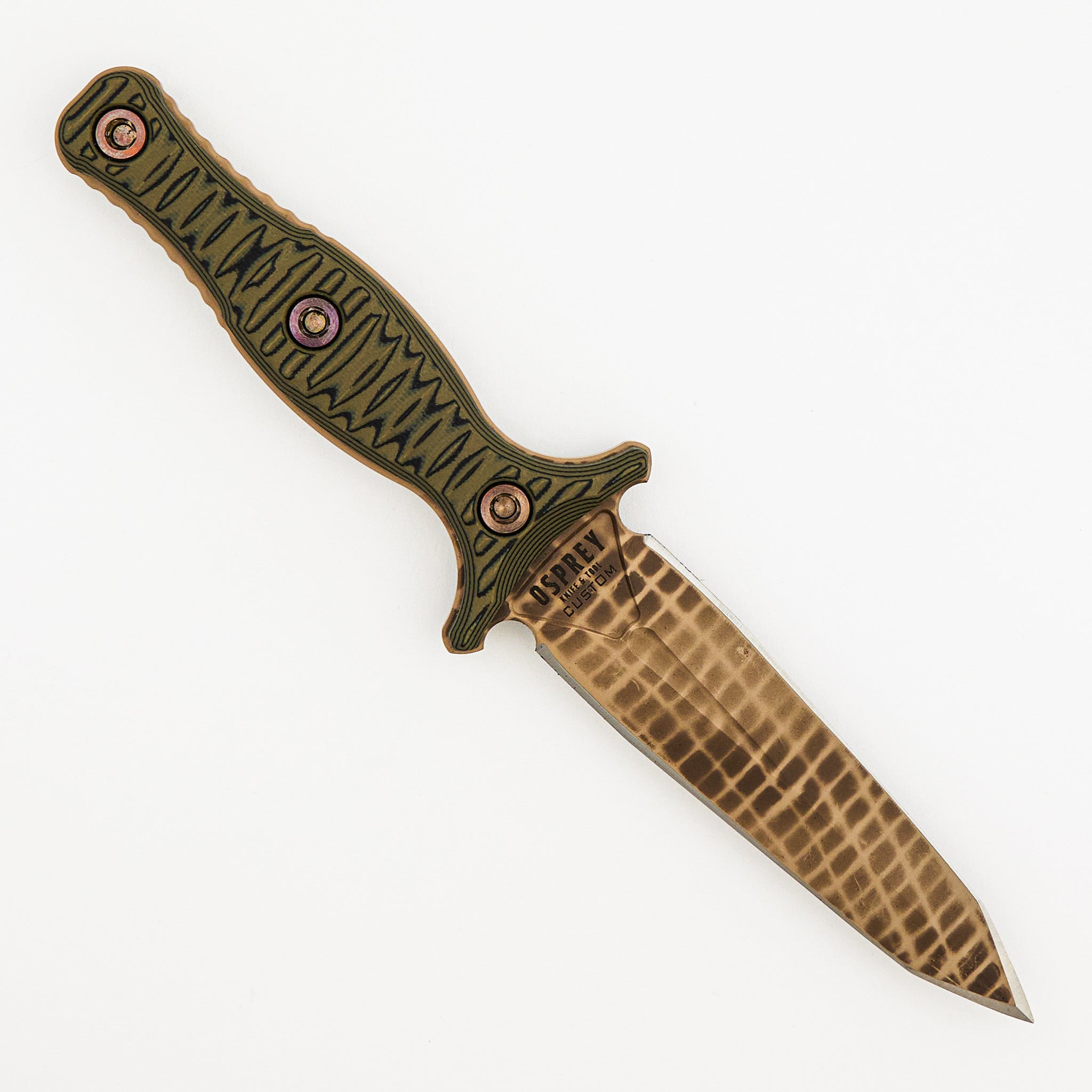 Osprey K/T Custom Raider Dagger - CPM 3V Blade - Black/Green G10 Handle